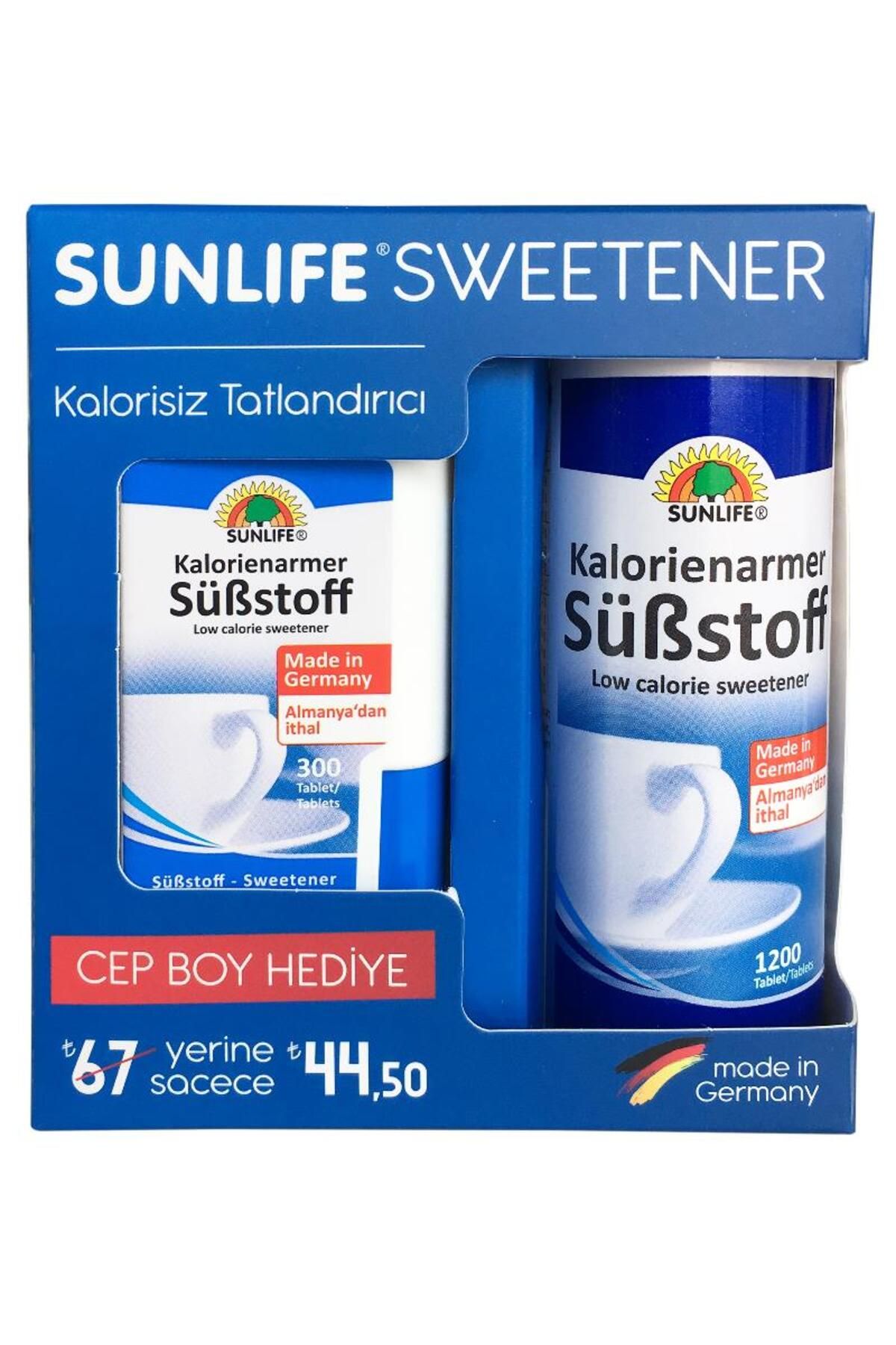 Sunlife Sweetener 1200 + Tatlandırıcı 300 Tablet Cep Boy