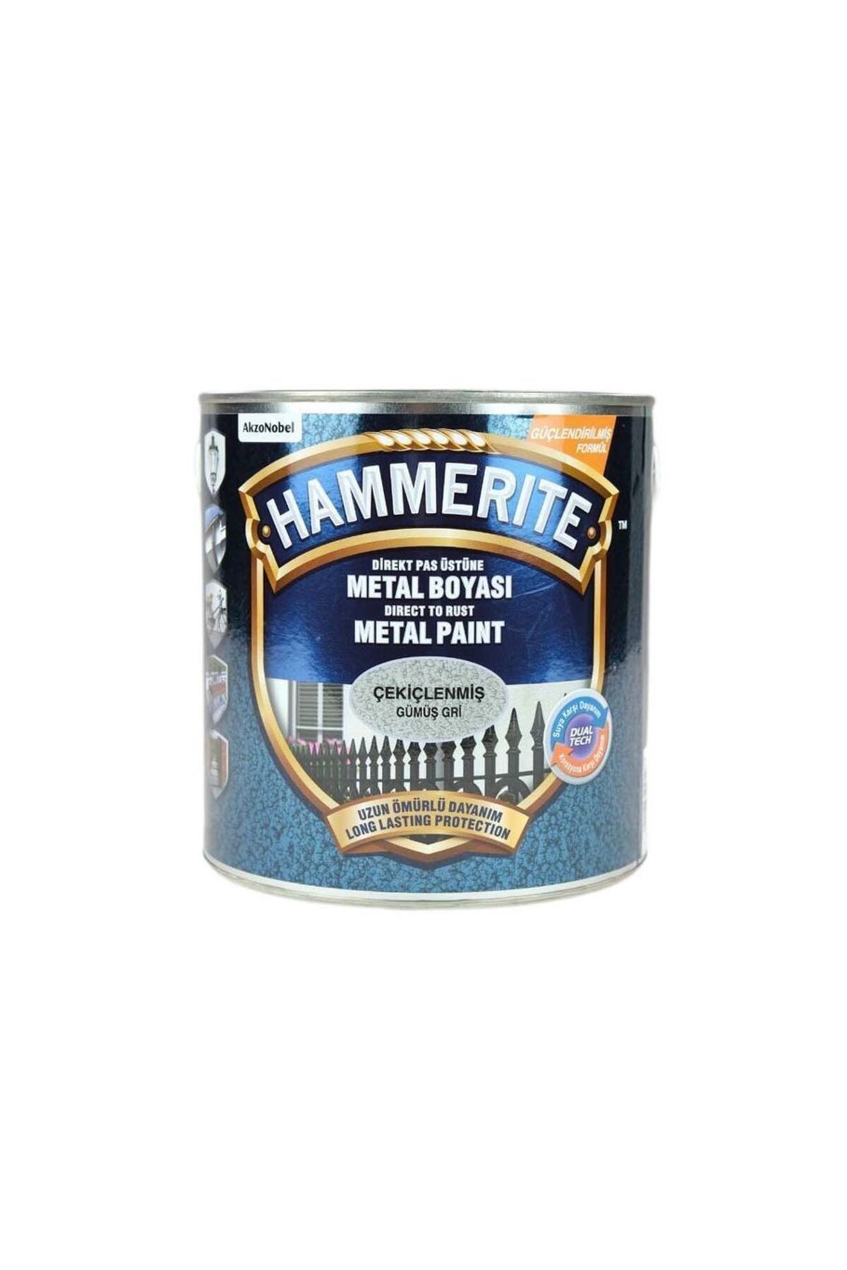 Marshall Hammerite Pas Üstü Metal Boyası Çekiçlenmiş Gümüş Gri 0,75lt