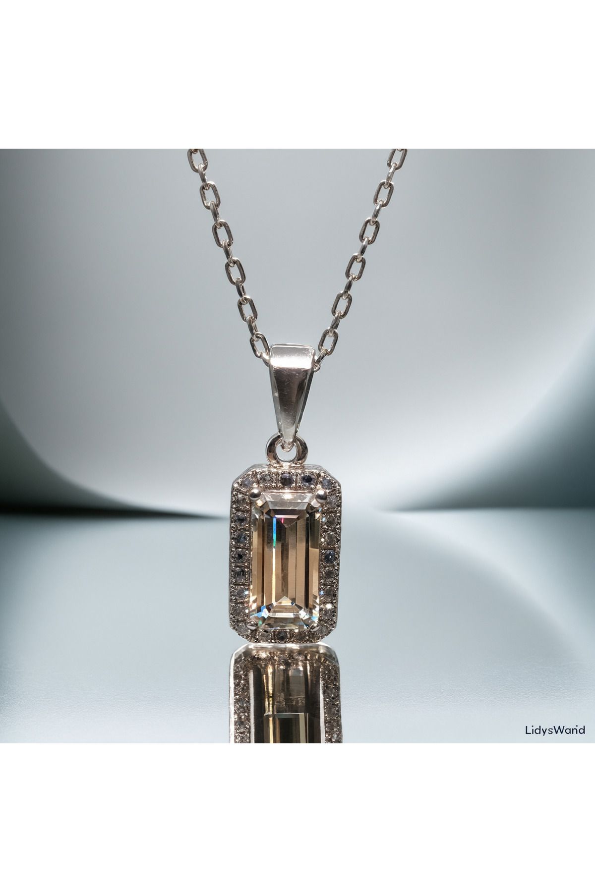 LİDYAWORLD Sky Diamond Özel Seri Baget 925 Ayar Gümüş Kadın Kolye-Özel Tasarım