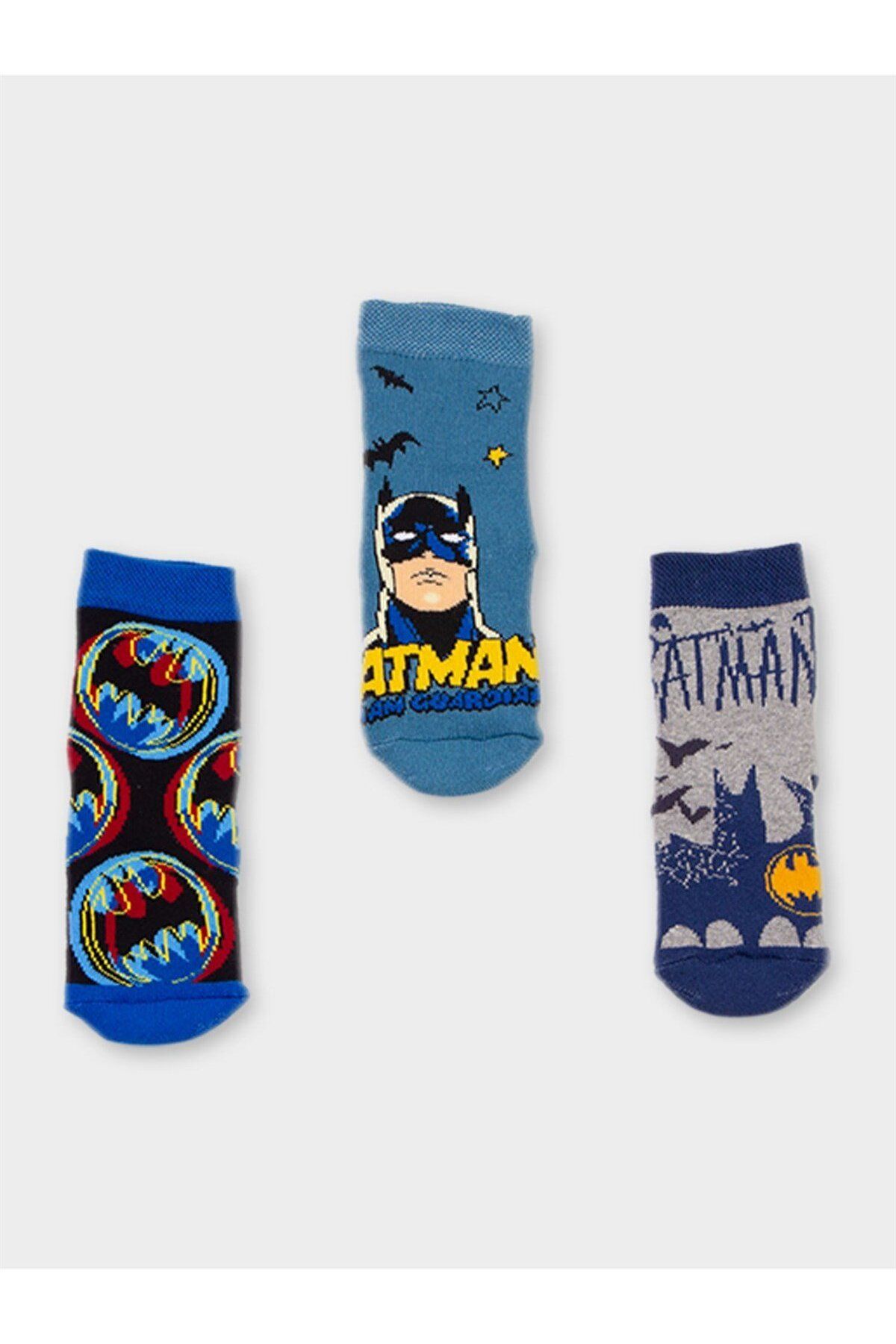 Batman Lisanslı Erkek Çocuk 3 Çift Havlu Soket Çorap 20486