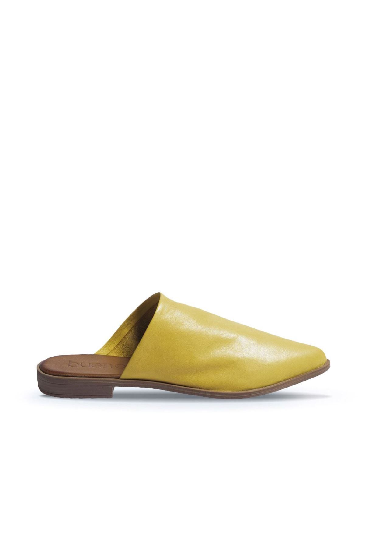 BUENO Shoes Sarı Deri Kadın Düz Terlik