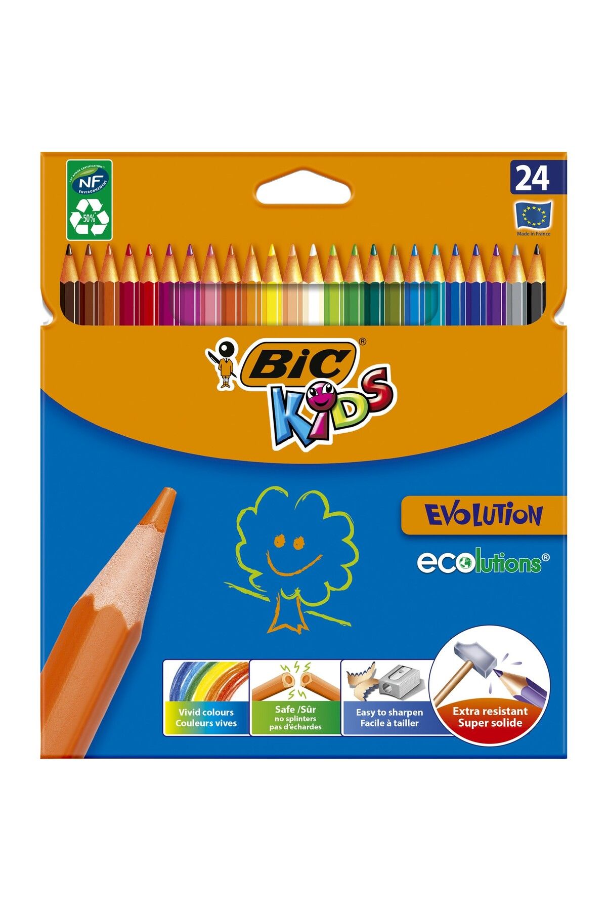 Bic Kuru Boya Kalemi Unisex Çocuk Kids Evolution 24 Renk