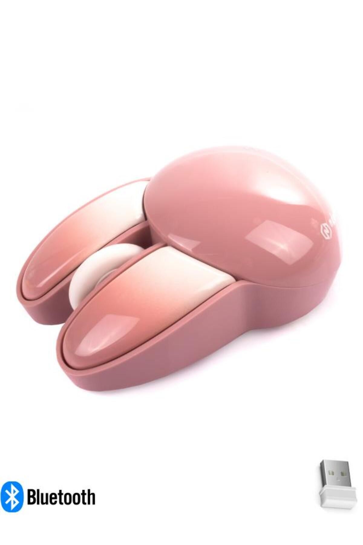 NDNeed Sevimli Tavşan 3D Pembe Mouse Bluetooth + 2.4G Dual Mode