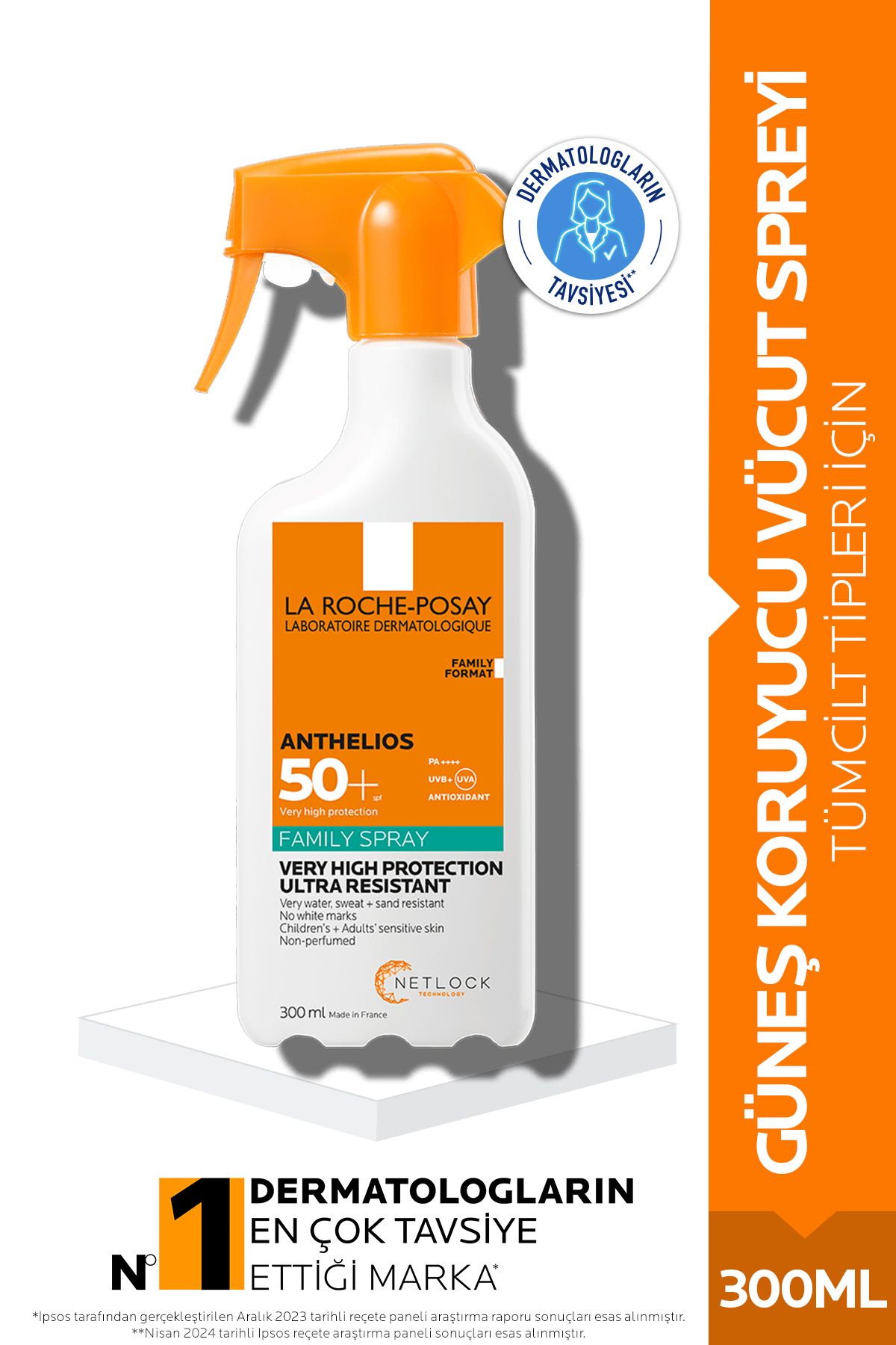 La Roche Posay Anthelios Family Spray Spf+50 Tüm Cilt Tipleri Için Vücut Güneş Kremi
