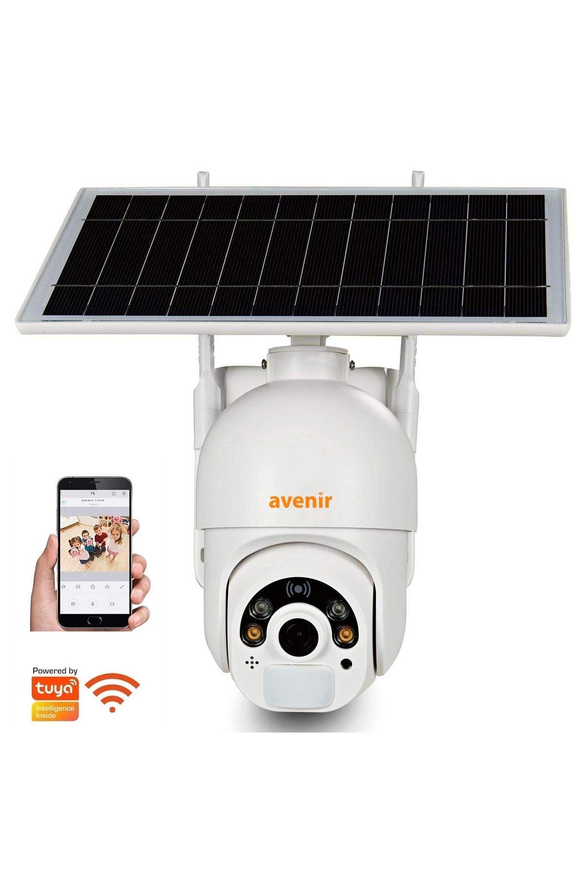 Avenir Avenir Av-s260 Dome Solar Smart Güvenlik Kamerası 2mp 3.6mm Wi-fi Ptz Renkli Gece Görüş Harekete Duy