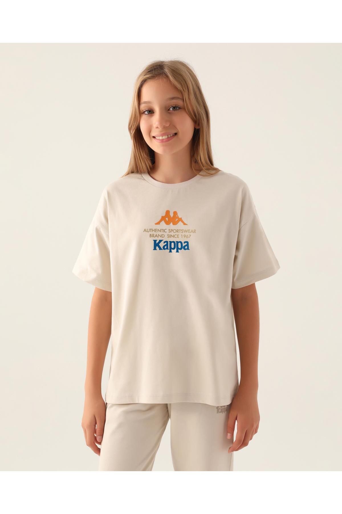 Kappa Authentic Carol Kız Çocuk Bej Regular Fit Tişört