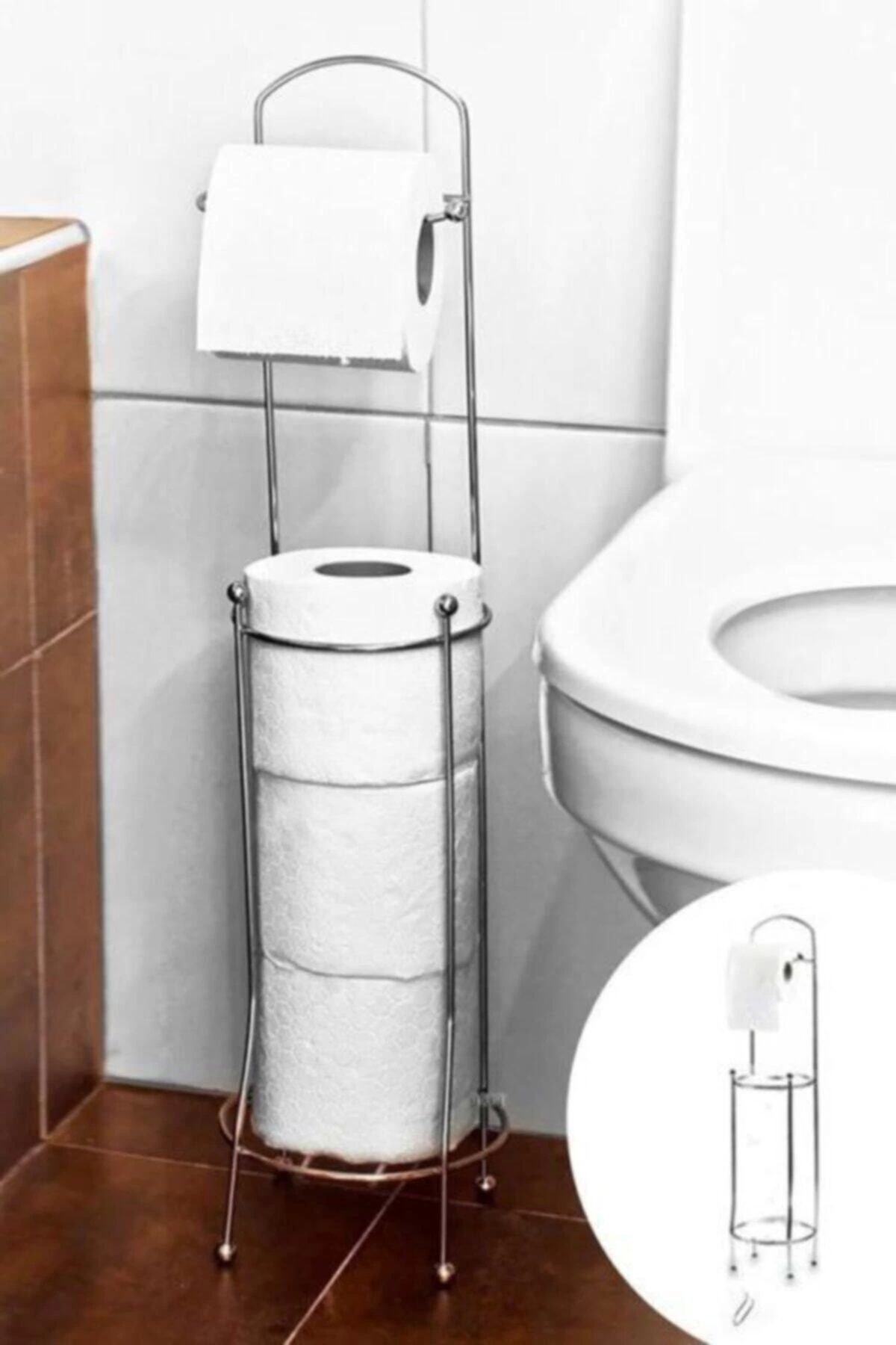 LarinHome Yedek Haznelı Çelik Tuvalet Kağıtlığı