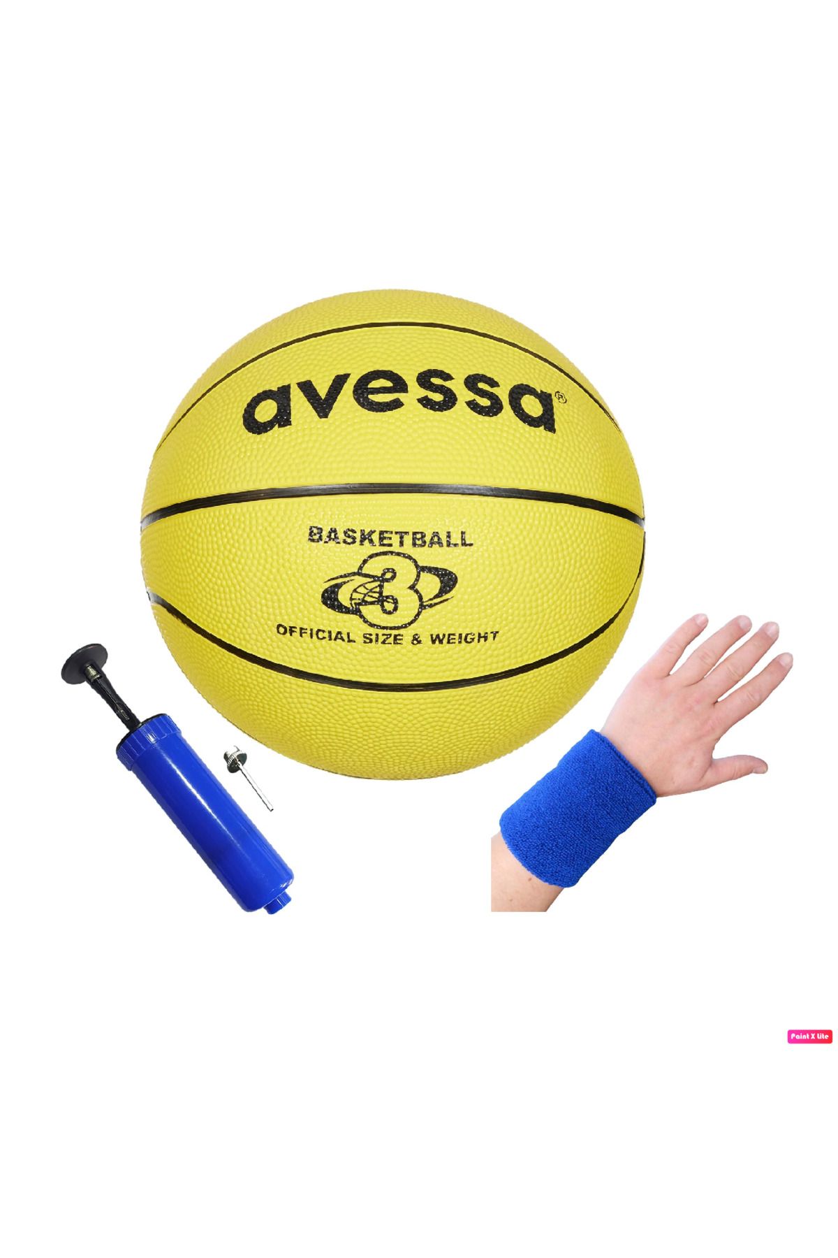 Avessa Brc-3 Basket Topu Unisex Kauçuk Soft Touch Basketbol Topu 280 gr No 3 + Pompa + Havlu Bileklik