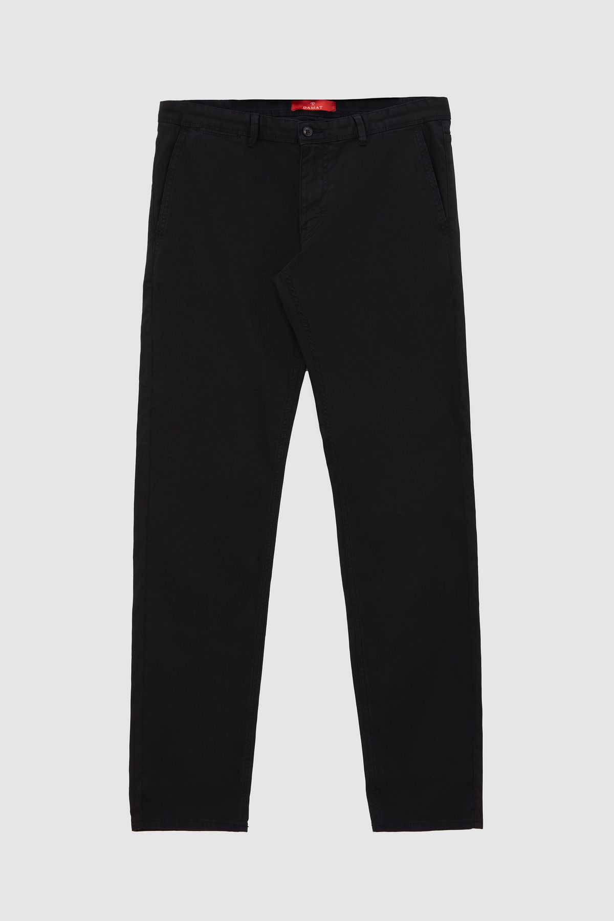 Damat Regular Fit Siyah Düz Pamuklu Likralı Chino Pantolon