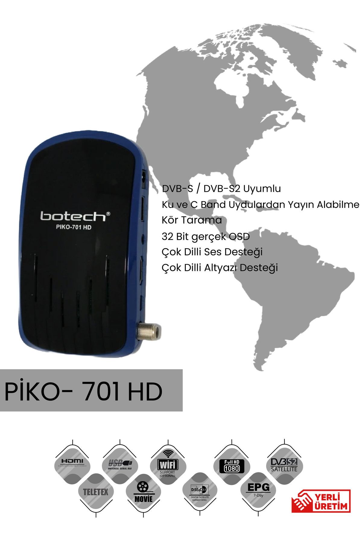 Botech Piko - 701 HD Uydu Alıcısı