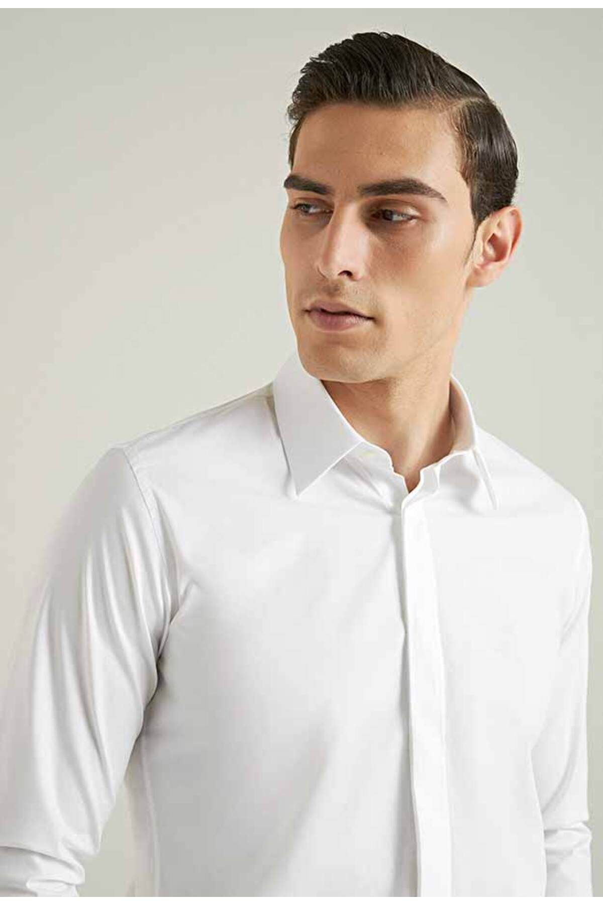 Tween Slim Fit Beyaz Düz Easy Care Gömlek