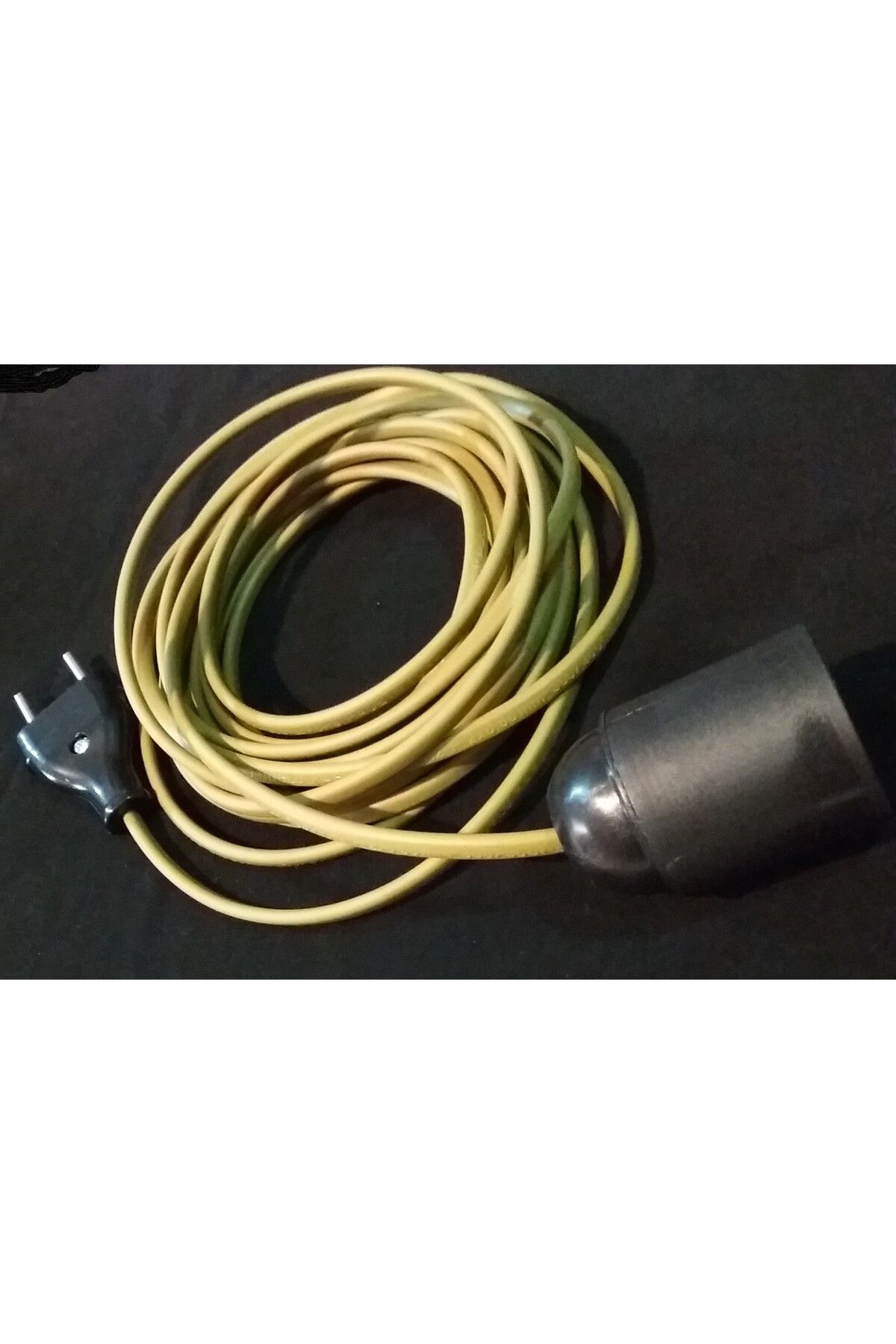 Elektrikçim 10 metre, yeşil siyah lamba uzatma kablosu