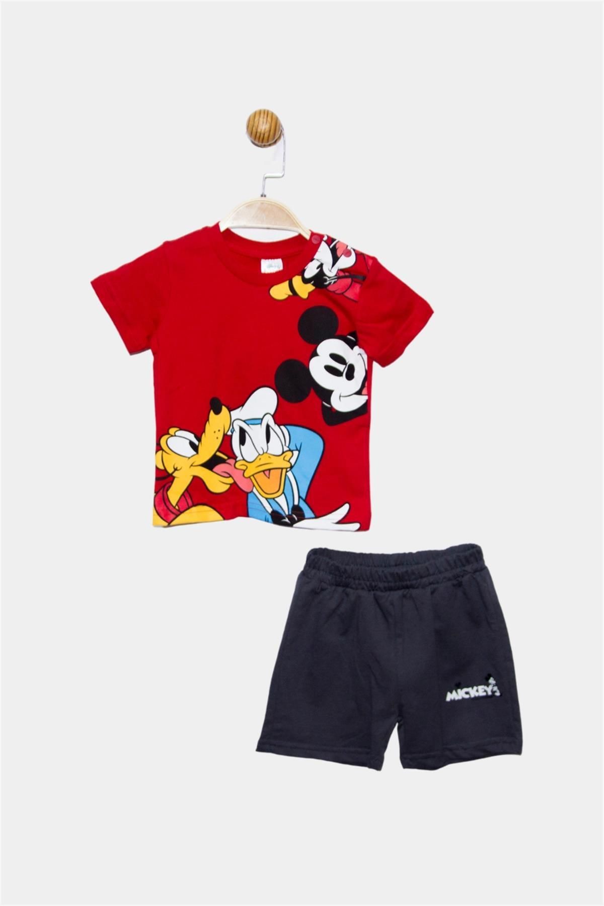 Mickey Mouse Disney Lisanslı Erkek Bebek Tişört Ve Şort 2'li Takım 20889