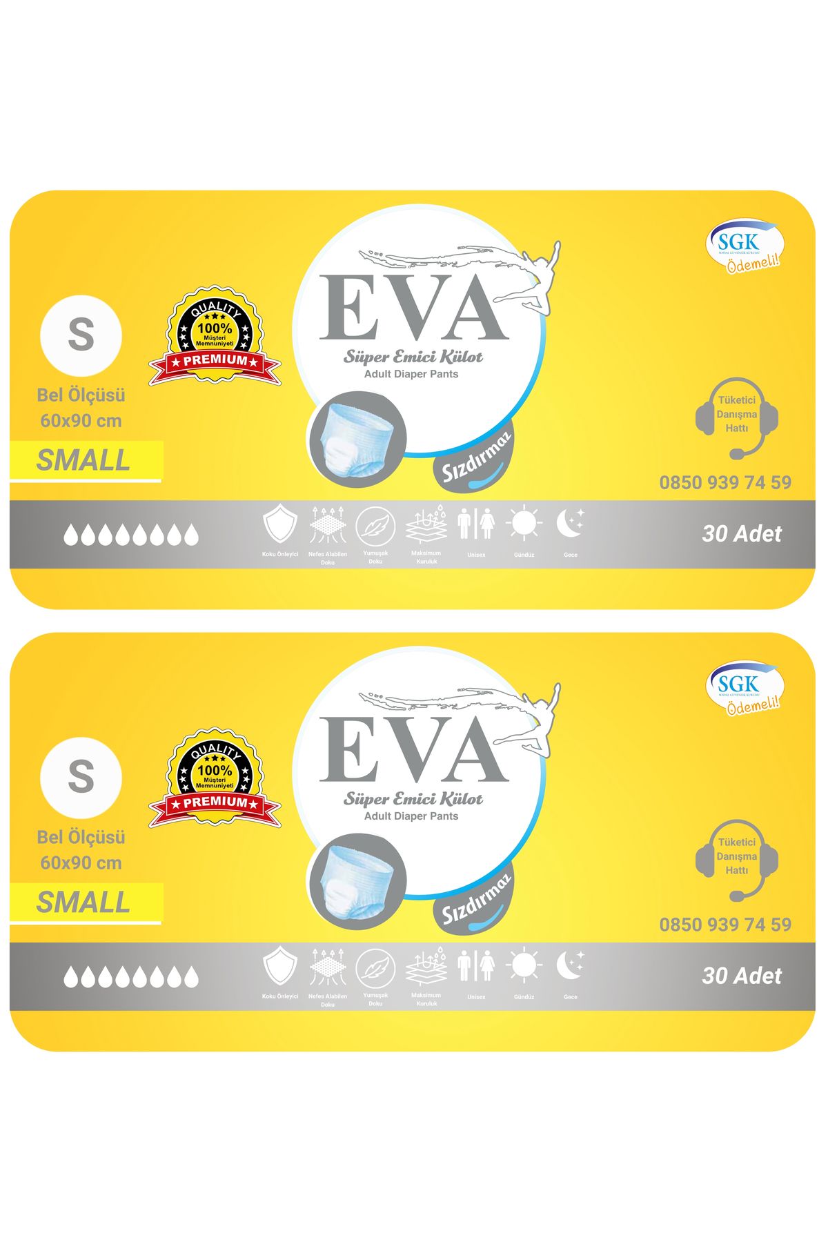 EVA Premium Külot 60 Adet Small Medium Large Xlarge Kadın Erkek Hasta Bezi