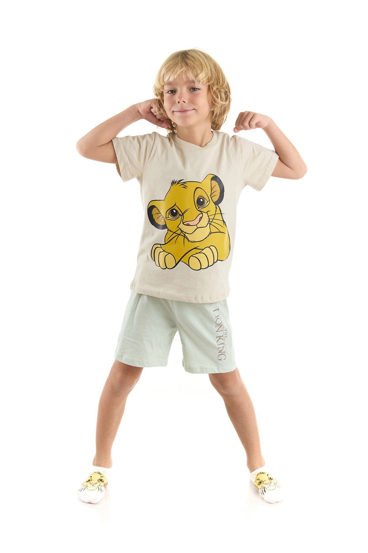 DİSNEY Aslan Kral Lisanslı Erkek Çocuk Tişört Ve Şortlu Pijama Takımı 20970