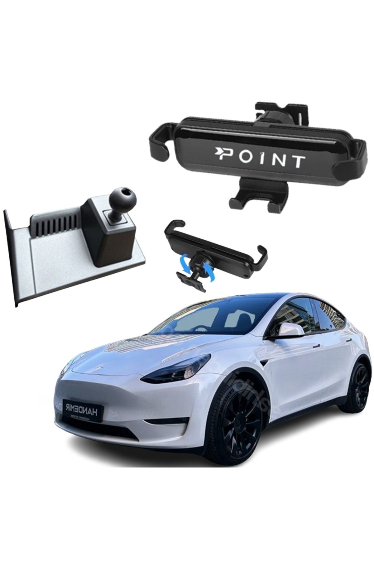 caraks TESLA Y MODEL Araca Özel Cep Telefon Tutacağı Robotik Oynar Başlık 2021-2024 Arası Profesyonel Ürün