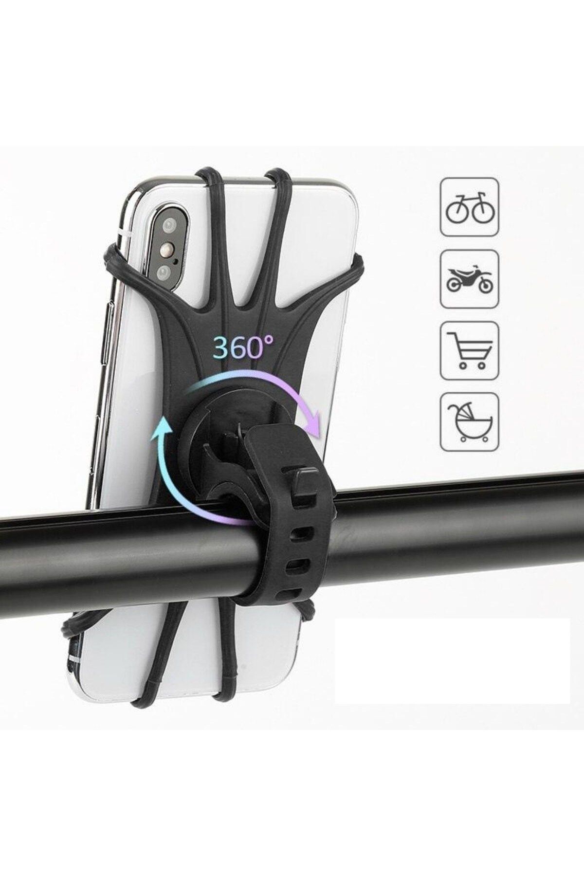 Genel Markalar Universal Bisiklet Motosiklet Çocuk Arabası Silikon 360 Derece Telefon Tutucu Tüm Modellerle Uyumlu