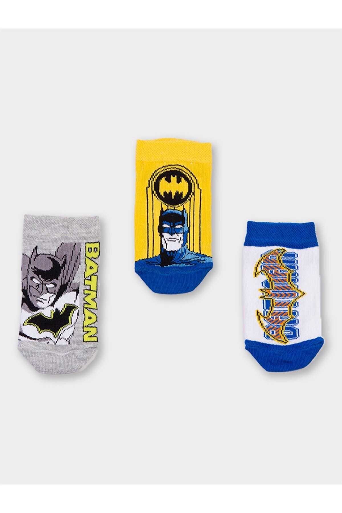 Batman Lisanslı Erkek Çocuk 3 Çift Patik Çorap 21083