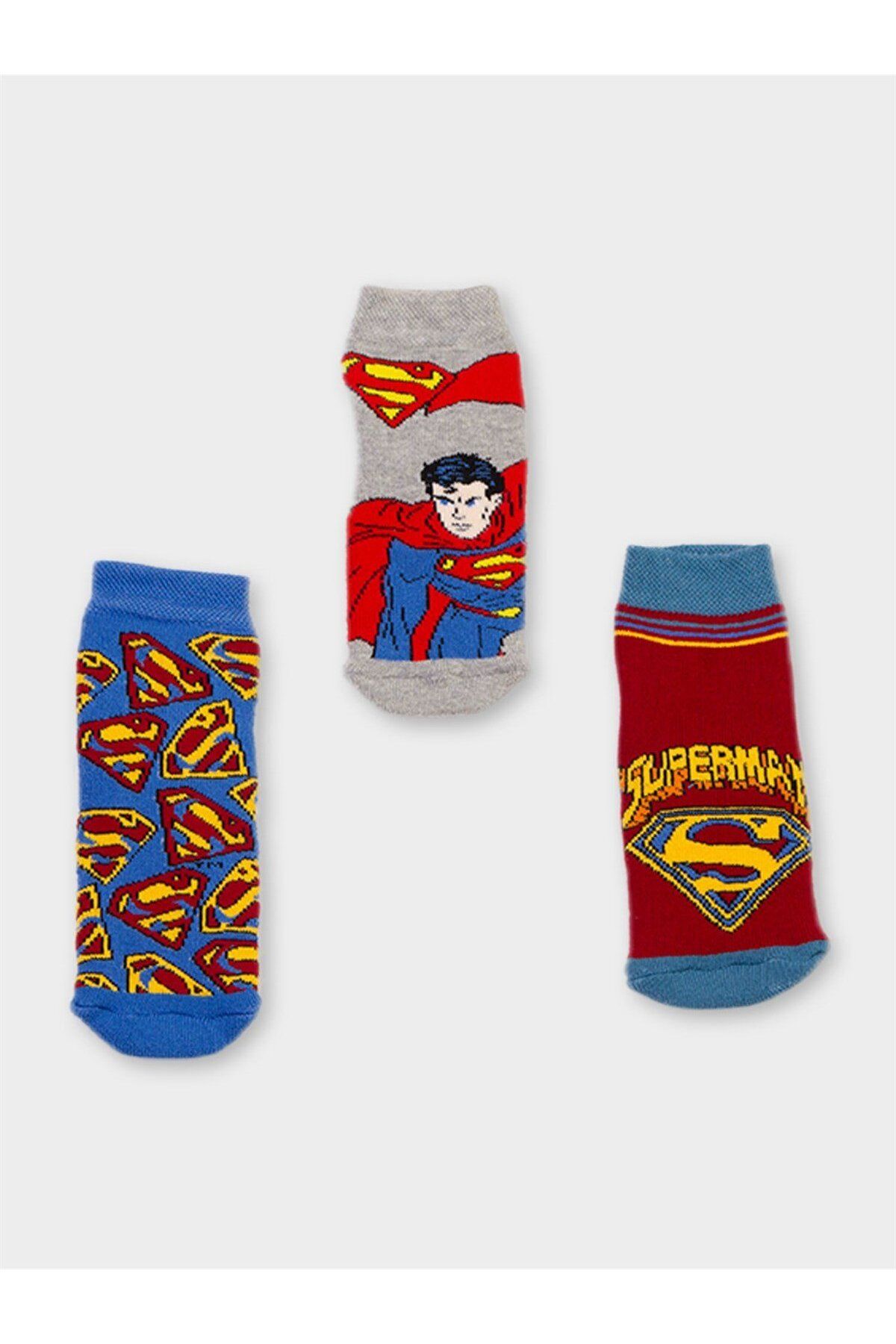 Superman Lisanslı Erkek Çocuk 3 Çift Havlu Soket Çorap 20511