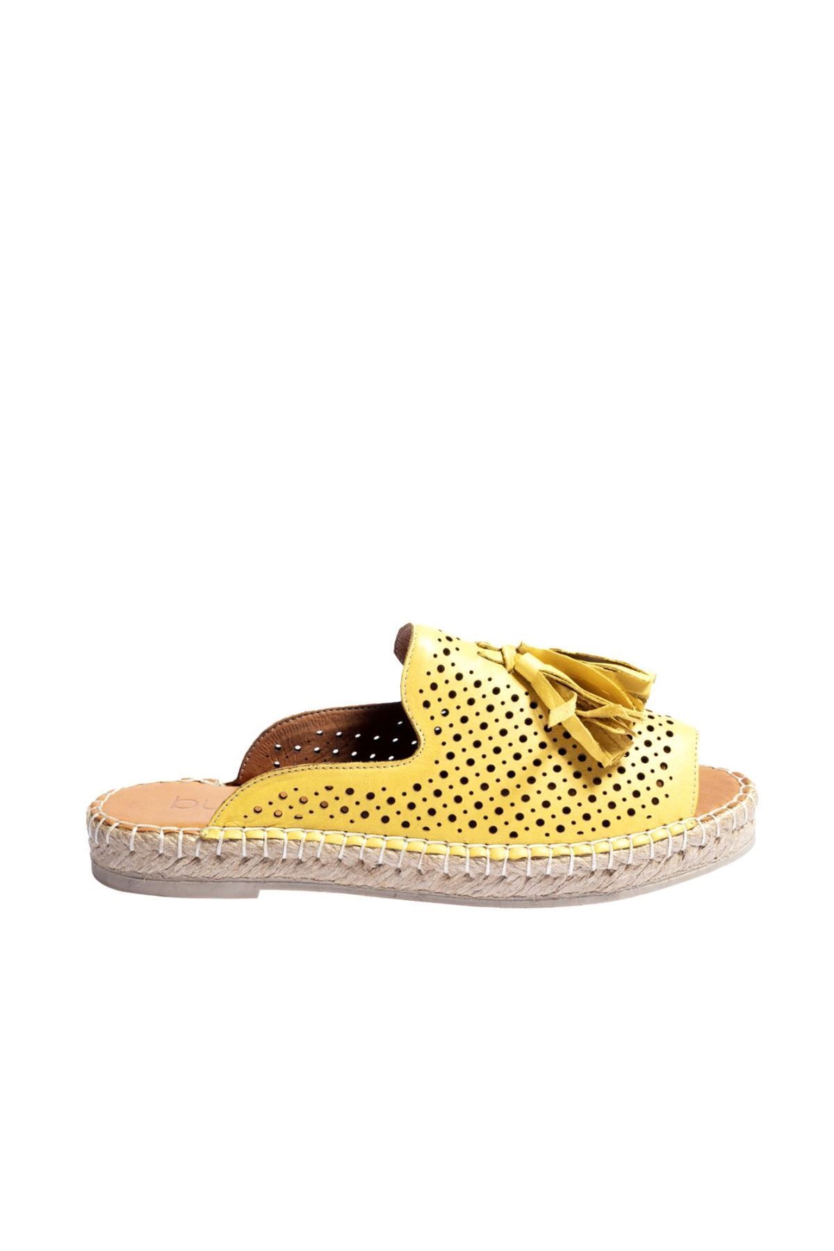 BUENO Shoes Sarı Deri Kadın Espadril Terlik