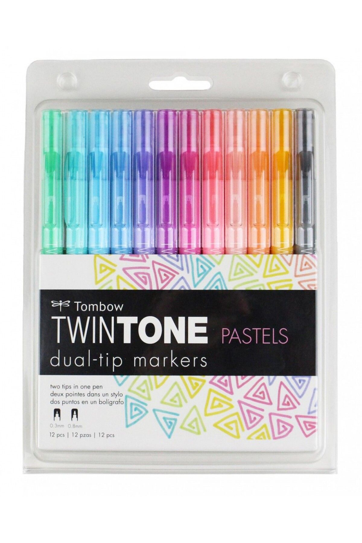 Tombow Twintone 12'li Çift Taraflı Markör Pastel Renkler