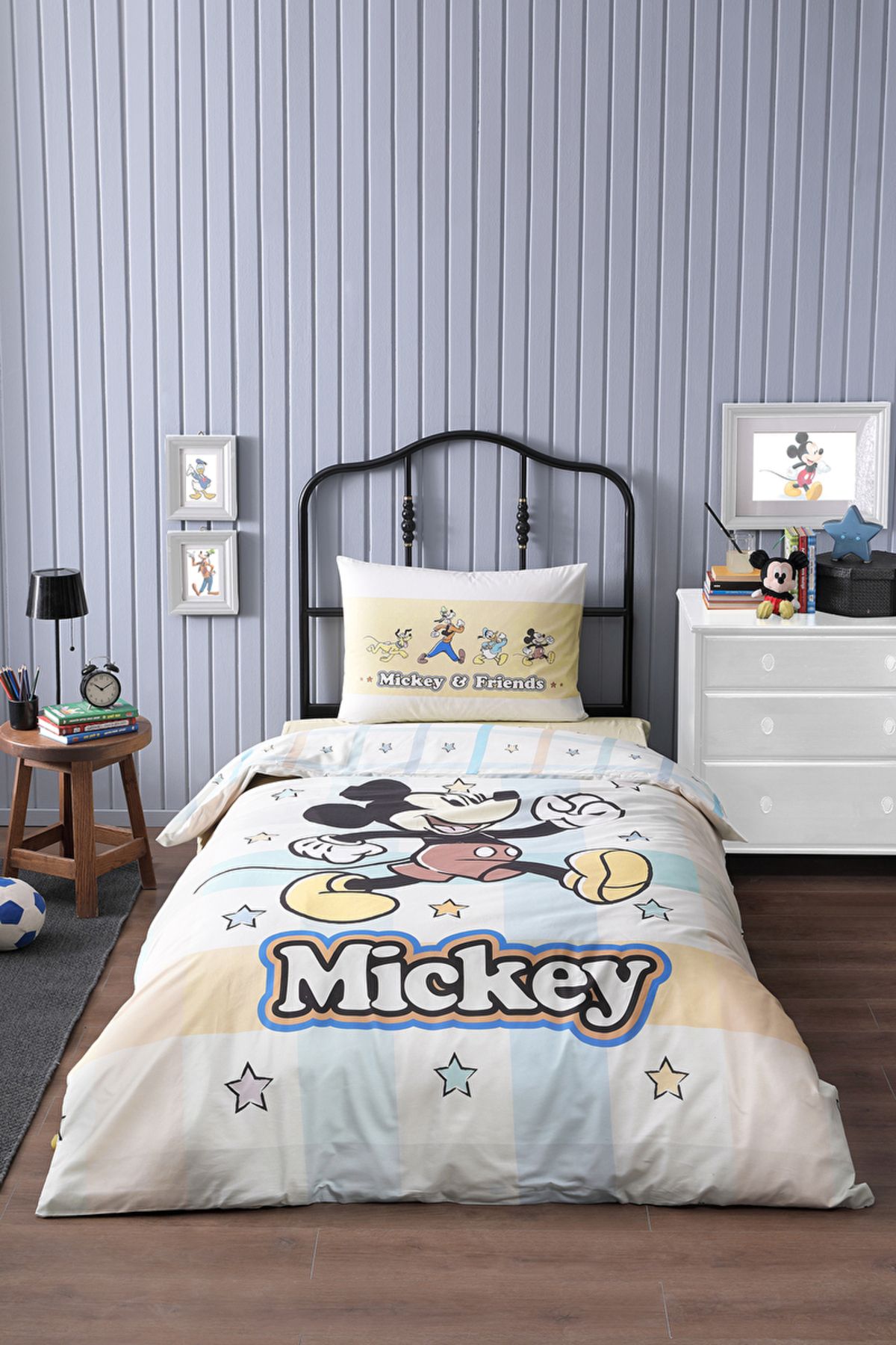 Özdilek Mickey Mouse Star Tek Kişilik Disney Lisanslı Lastikli Fitted Çarşaf Çocuk Nevresim Takımı