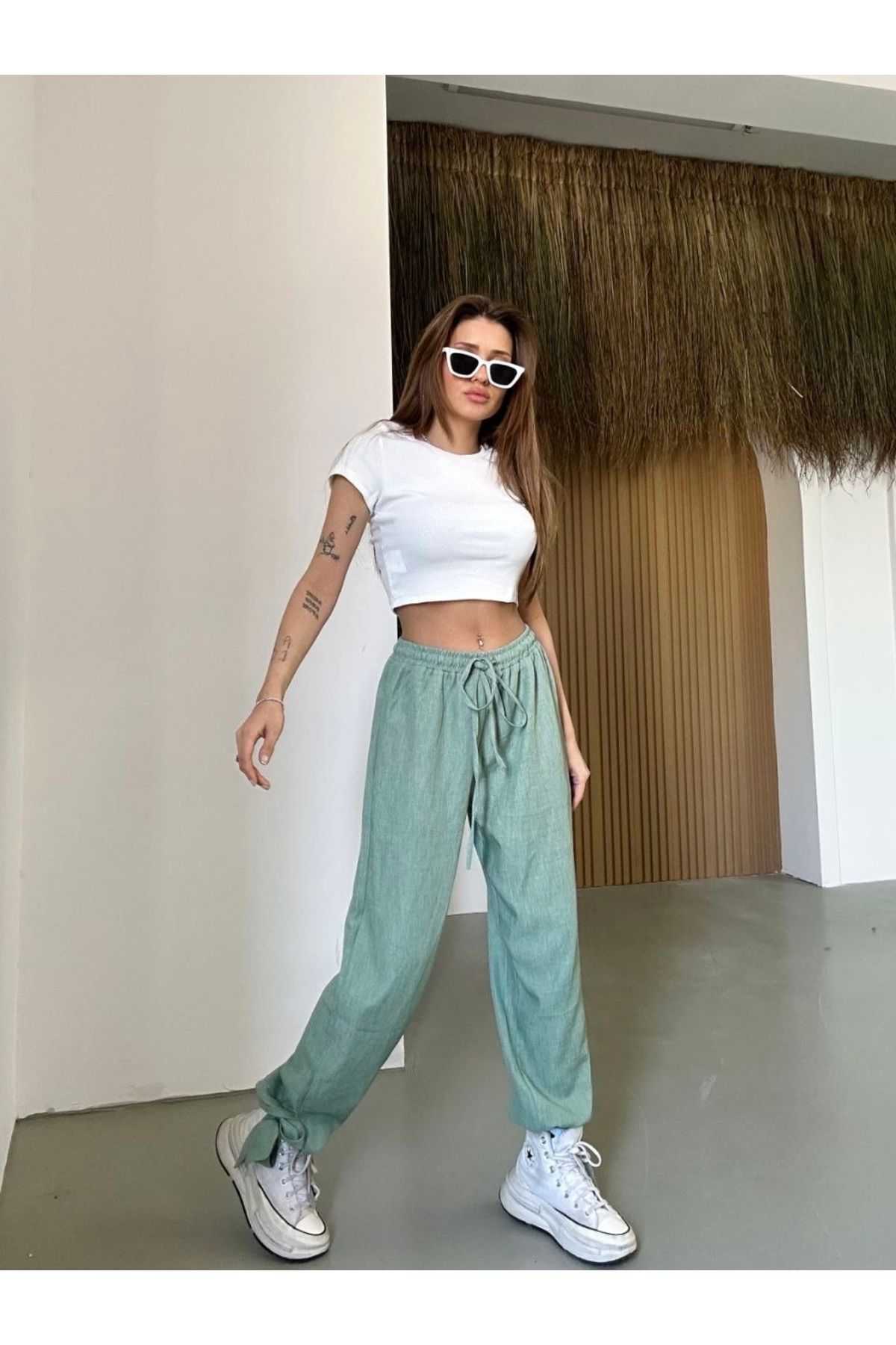 Milya Boutique Kadın belli lastikli pantalon