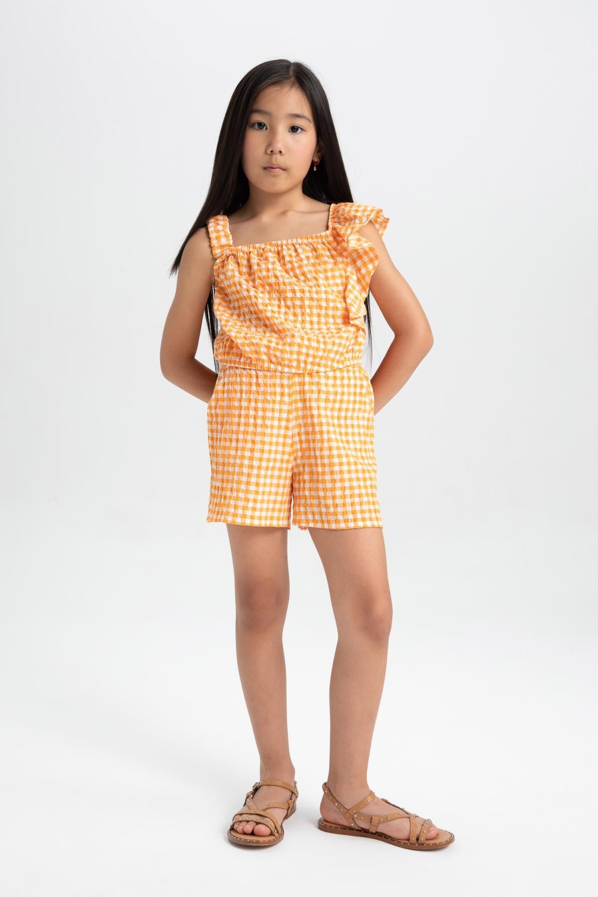 Defacto Kız Çocuk Krinkıl Askılı Bluz Şort 2'li Takım C5349a824hs
