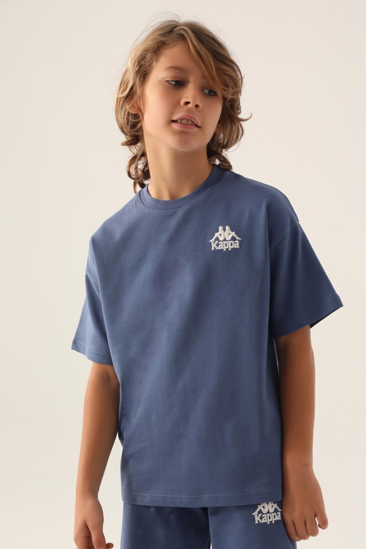 Kappa Authentic Caden Erkek Çocuk Mavi-yeşil Regular Fit Tişört