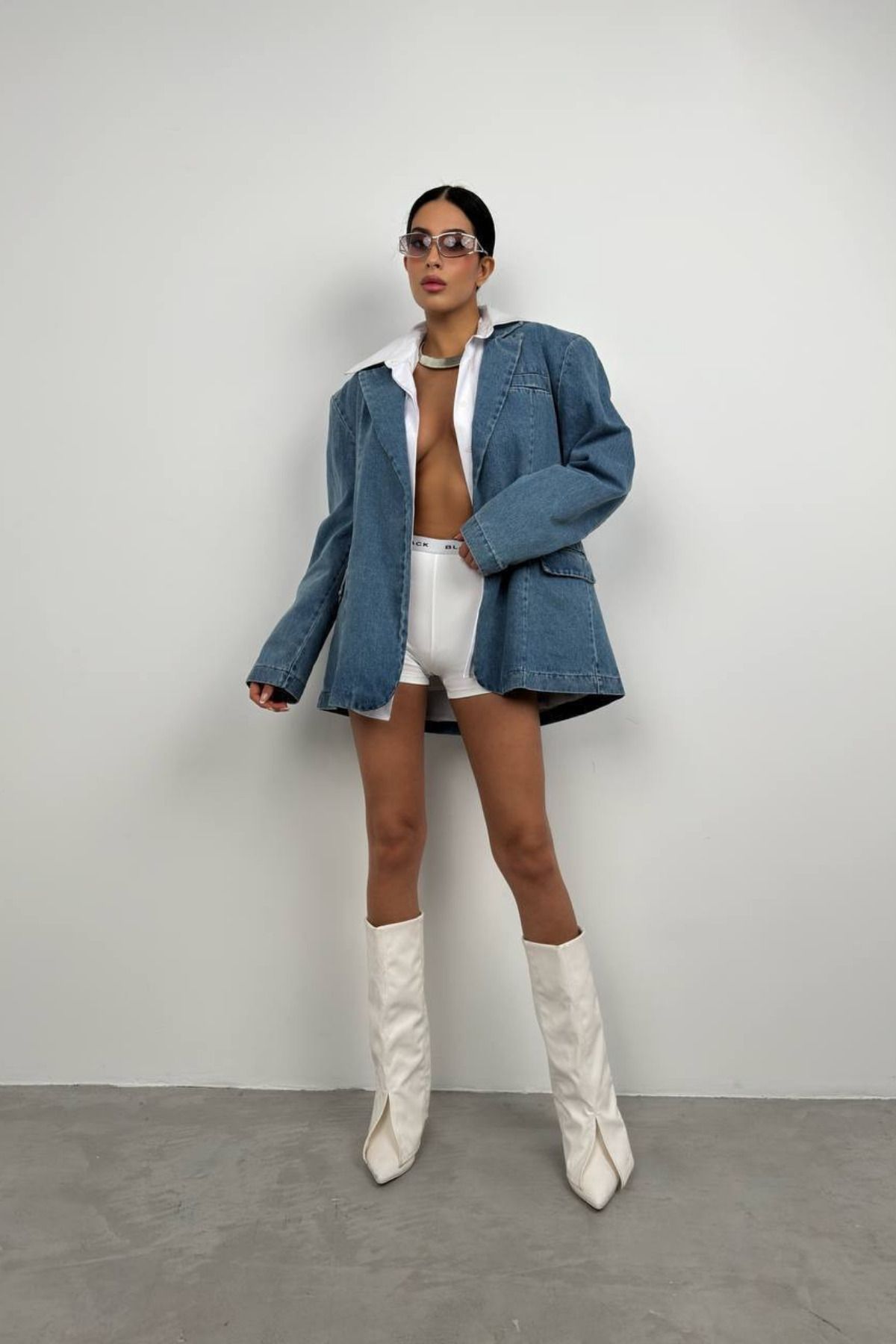 La Rouge Kadın Vatka Detaylı Denim Blazer Ceket Exclusive Col.