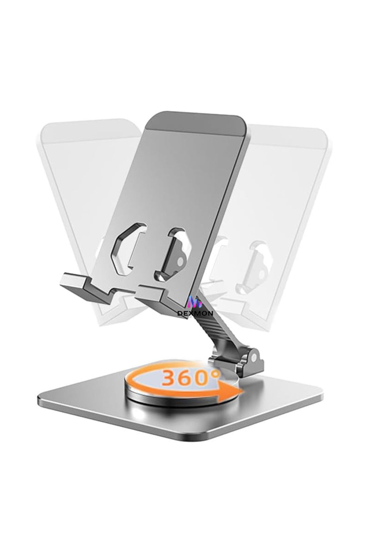 Dexmon Metal Katlanabilir Masaüstü Telefon Tutucu Tablet Standı 360 Derece Dönen Ayarlanabilir