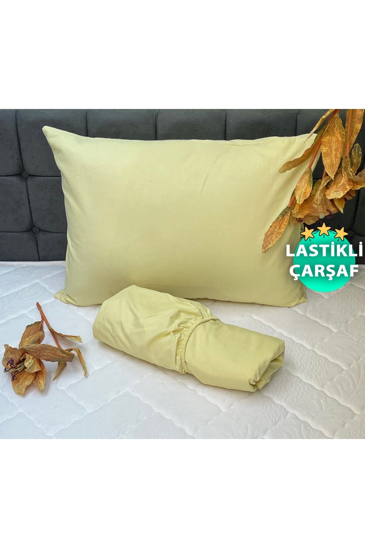 Komfort Home Tek Kişilik Ipliği Boyalı Pamuk Kumaş Lastikli Çarşaf Setleri (YÜKSEKLİĞİ 40 CM)