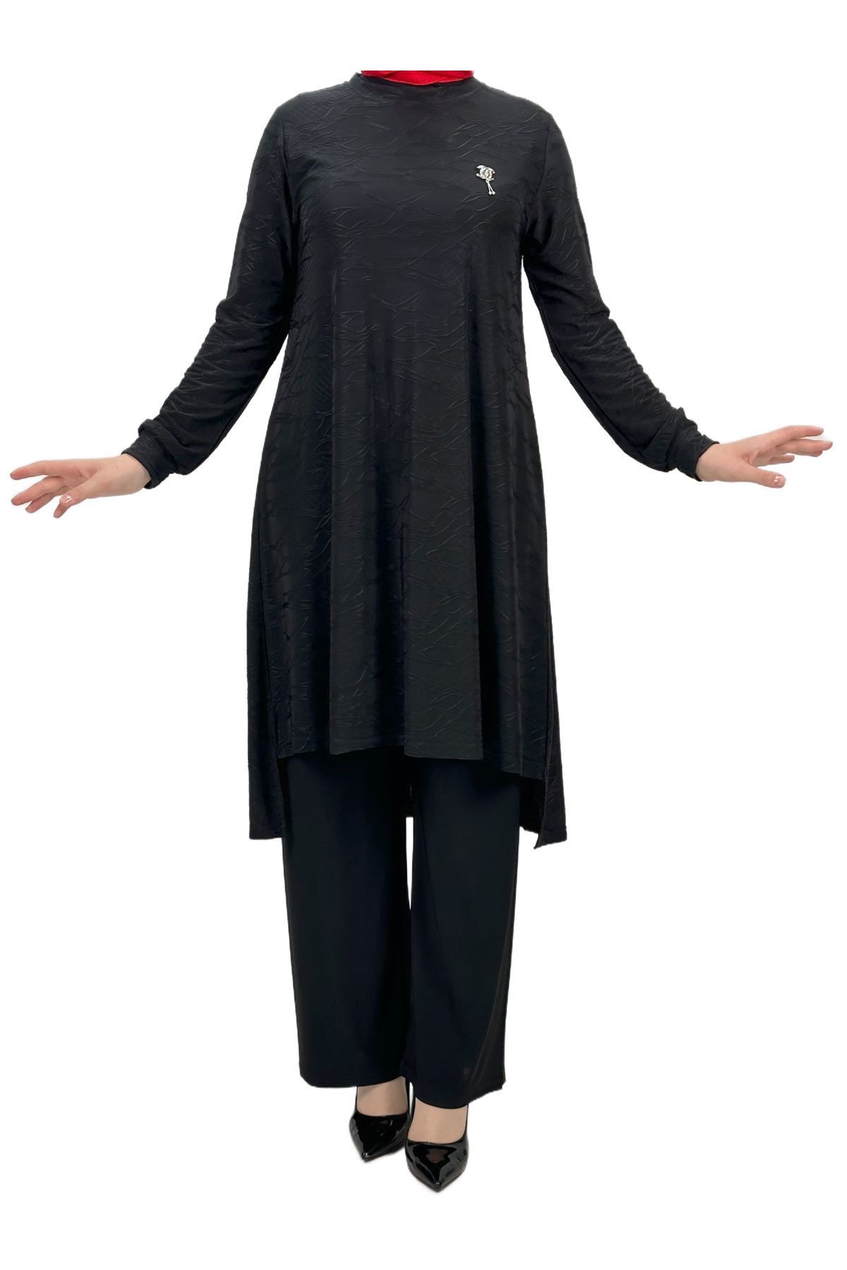 ottoman wear OTW401 Kendinden Kabartmalı Takım Siyah