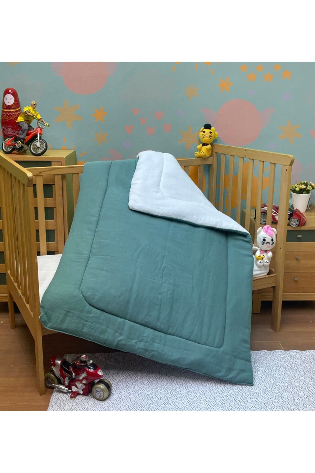Komfort Home Müslin %100 Organik Pamuk Yumuşak Çift Taraflı Bebek Yorganı