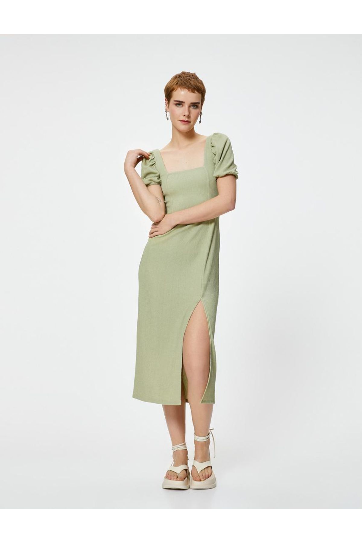 Koton Kadın Yeşil Elbise - 4sal80002ık