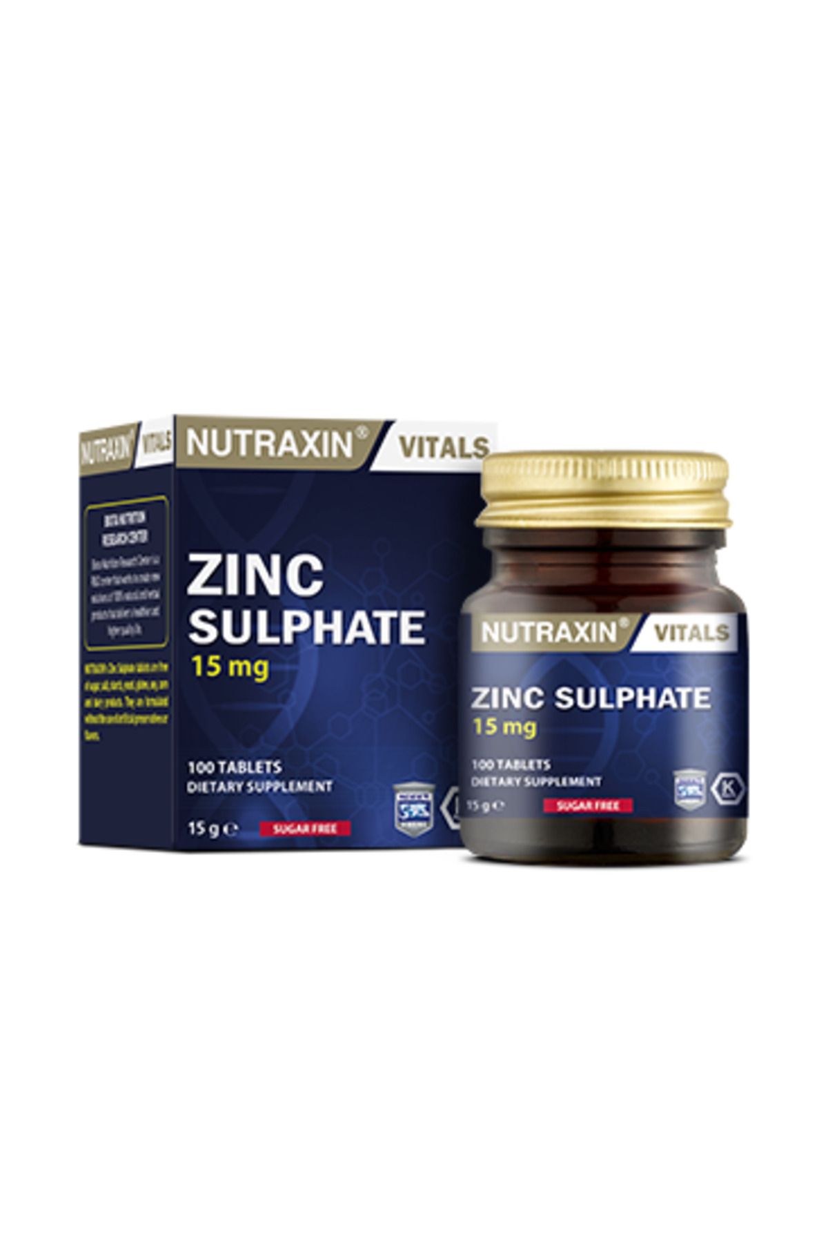 Nutraxin Zinc Sulphate - Çinko Takviyesi 15 Mg 100 Tablet