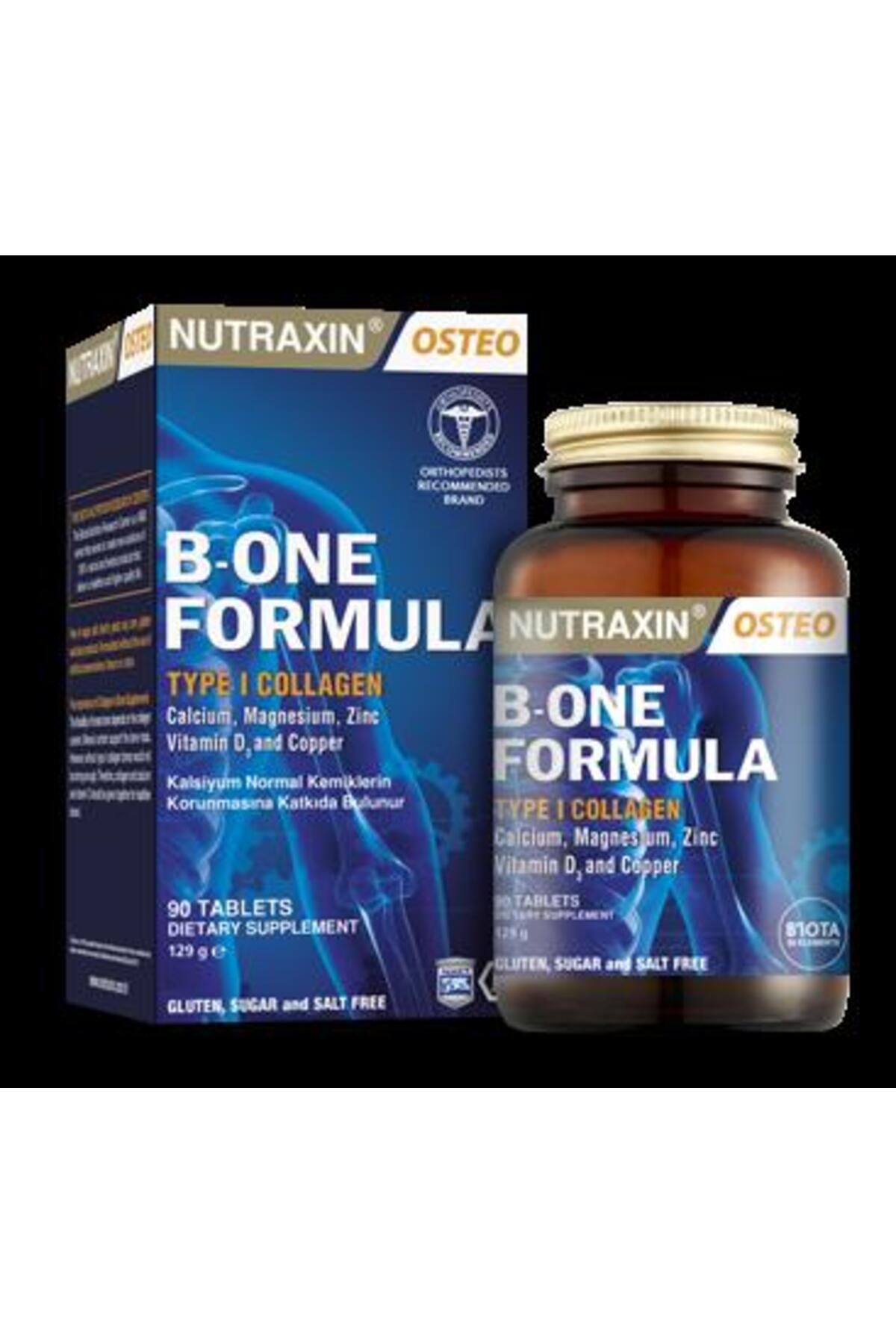 Nutraxin B-One Formula - Özel Destek 90 Tablet Kalsiyum Plus Kolajen Tip1 Magnezyum Bakır