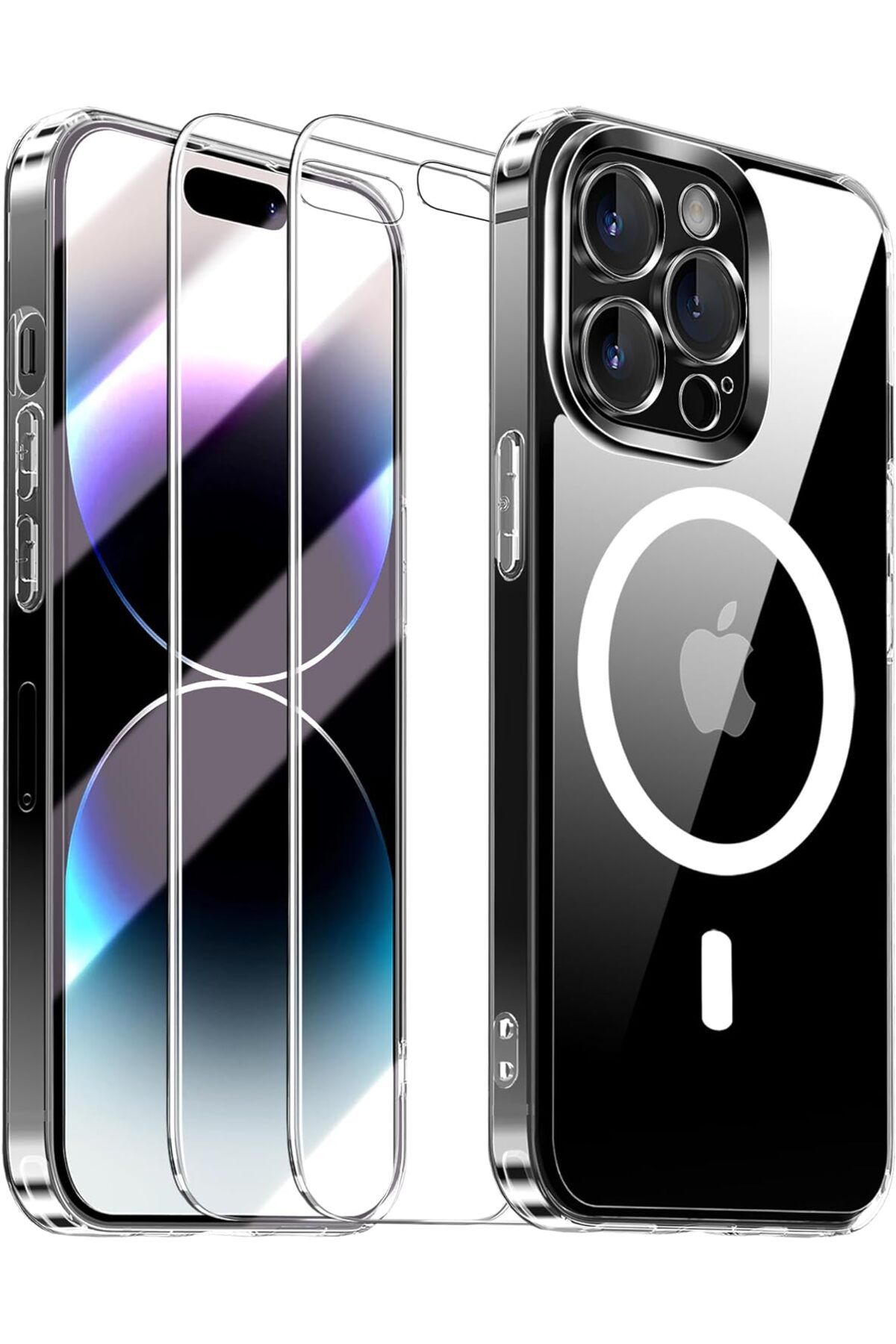 Etiget iPhone 14 Pro Max Şeffaf Kılıf [Magsafe ile Uyumlu] + Cam Ekran Koruyucu [2 Adet]