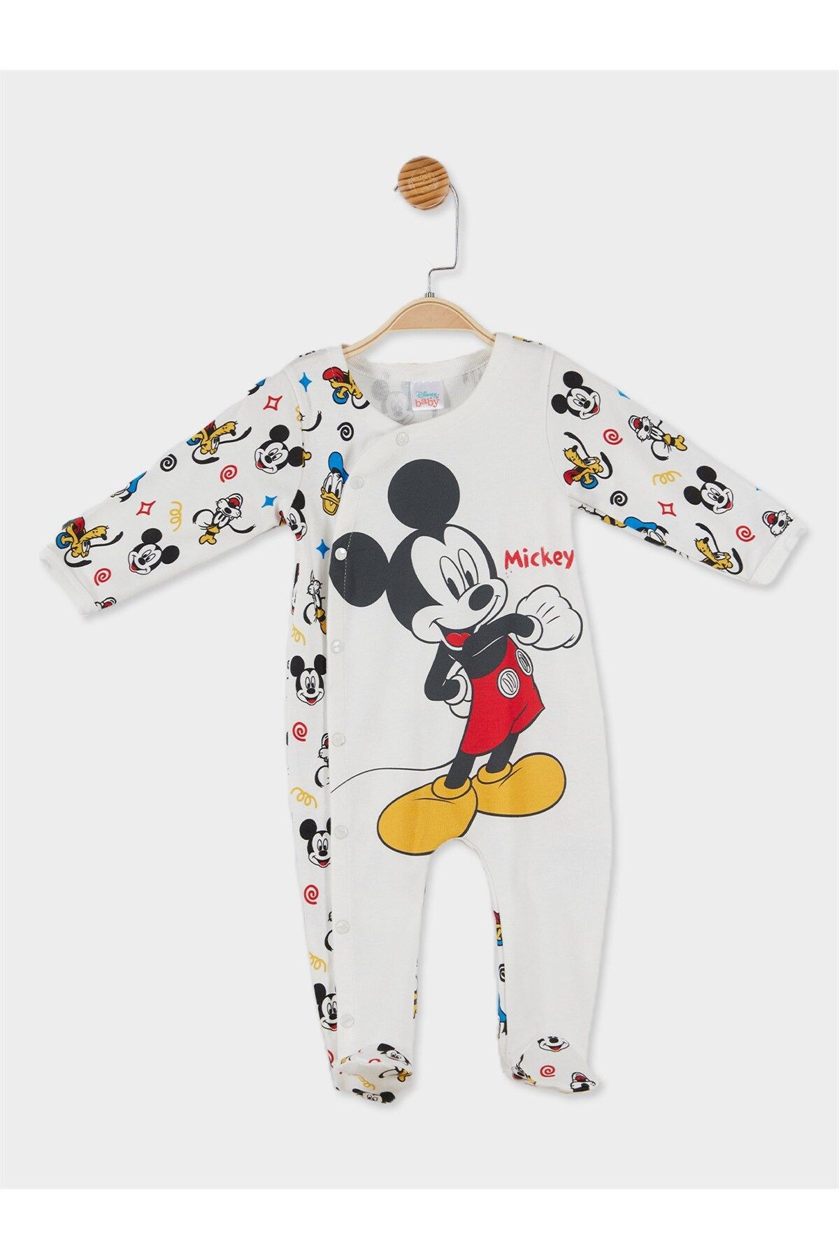 Mickey Mouse Disney Lisanslı Erkek Bebek Uzun Kol Patikli Tulum 20839