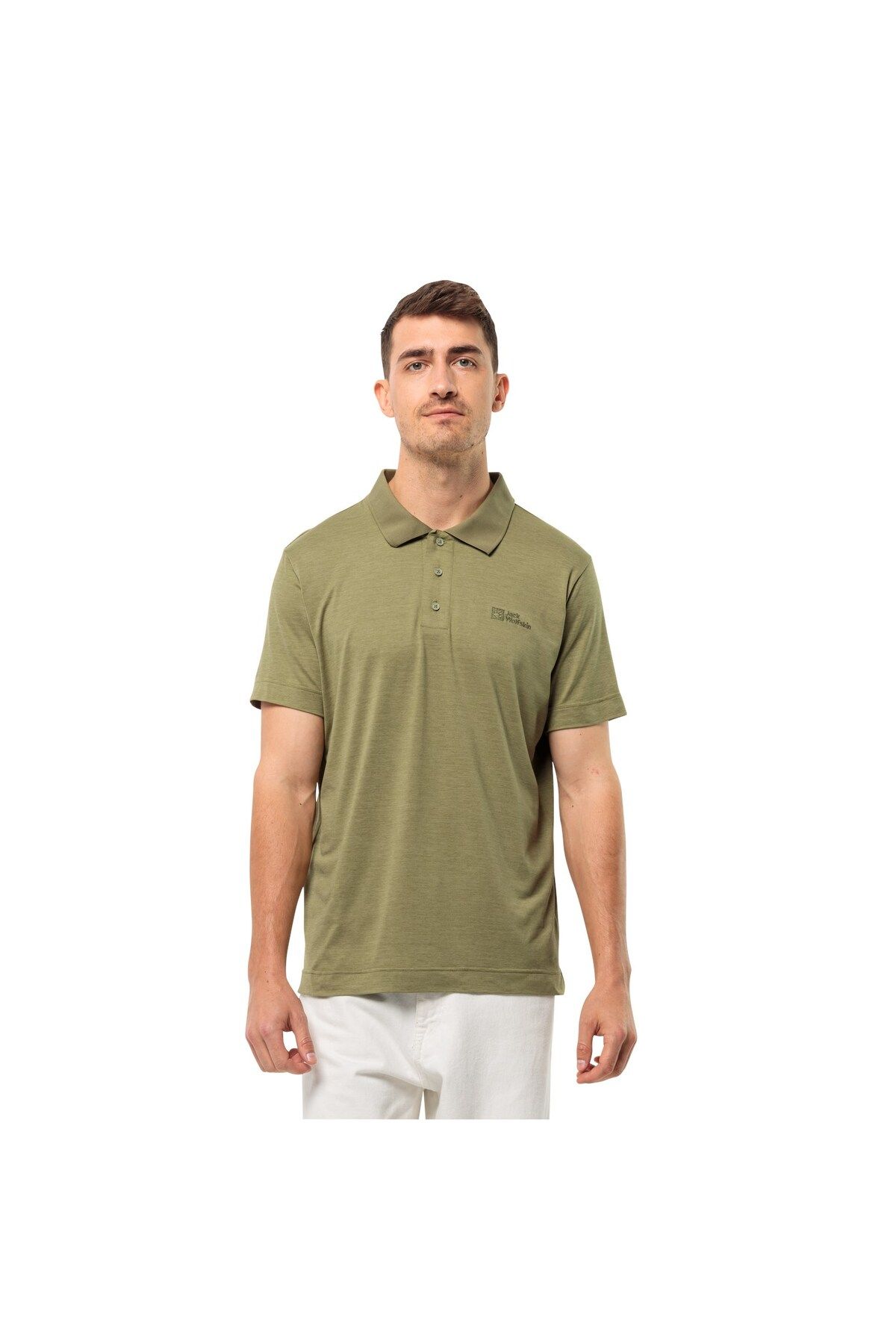 Jack Wolfskin Travel Polo Erkek Outdoor Tişört Yeşil