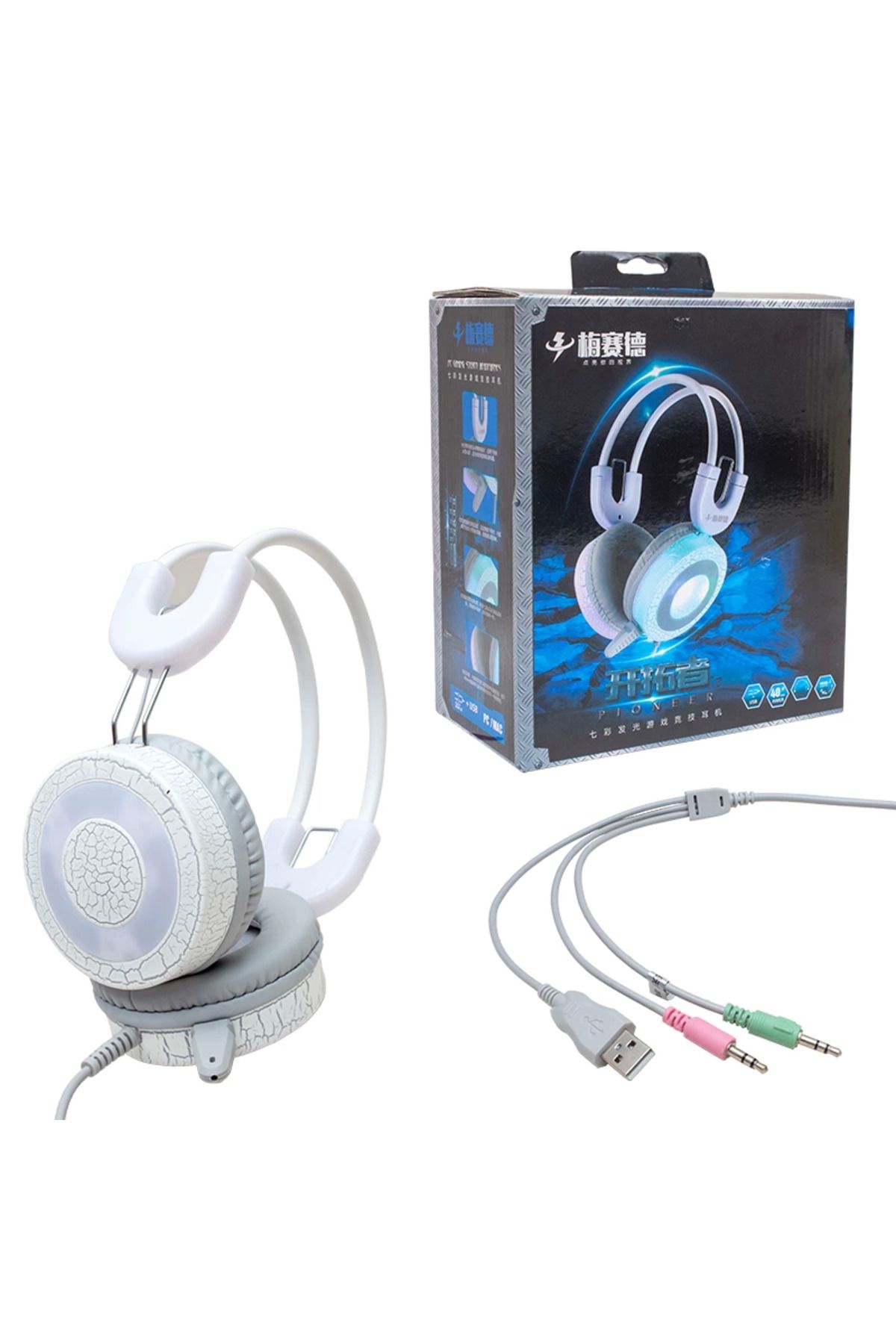 LENAY H5 3.5mm Aux Girişli Stereo Ledli Mikrofonlu Kulak Üstü Oyuncu Kulaklık