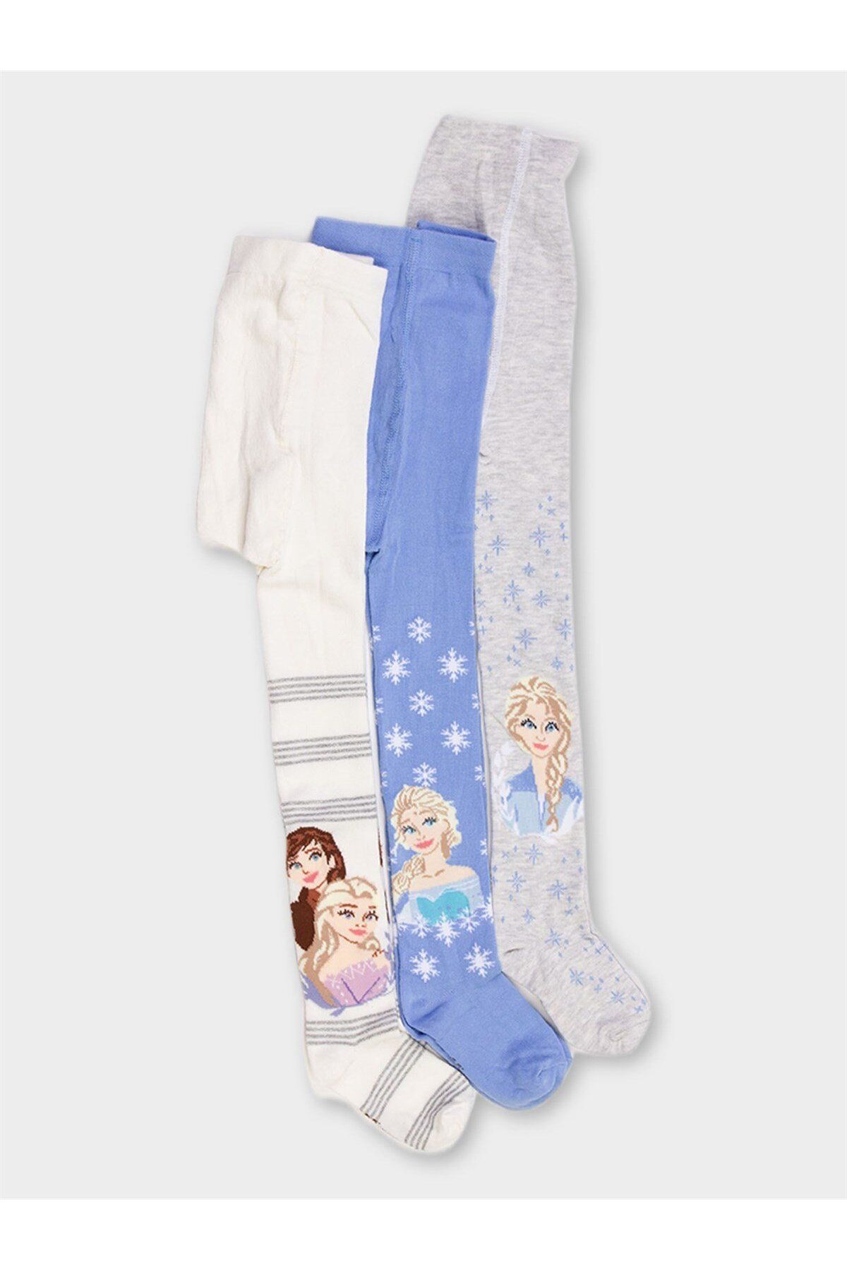 Frozen Lisanslı Kız Çocuk 3 Adet Külotlu Çorap 20524