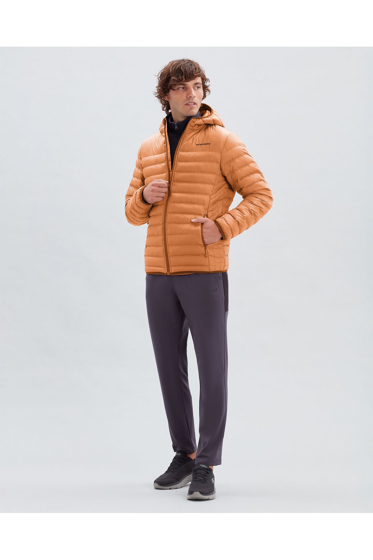 Skechers M Essential Hooded Jacket Erkek Kahverengi Mont S202063-219