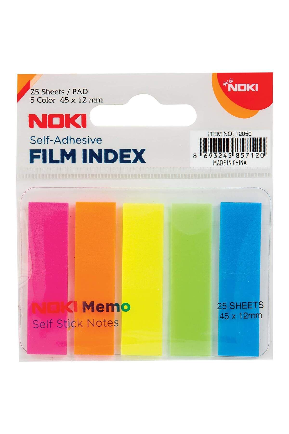 Noki Memo Film Index 5 Renk 12x45mm 25 Yp. 12050 Yapışkan Notluk