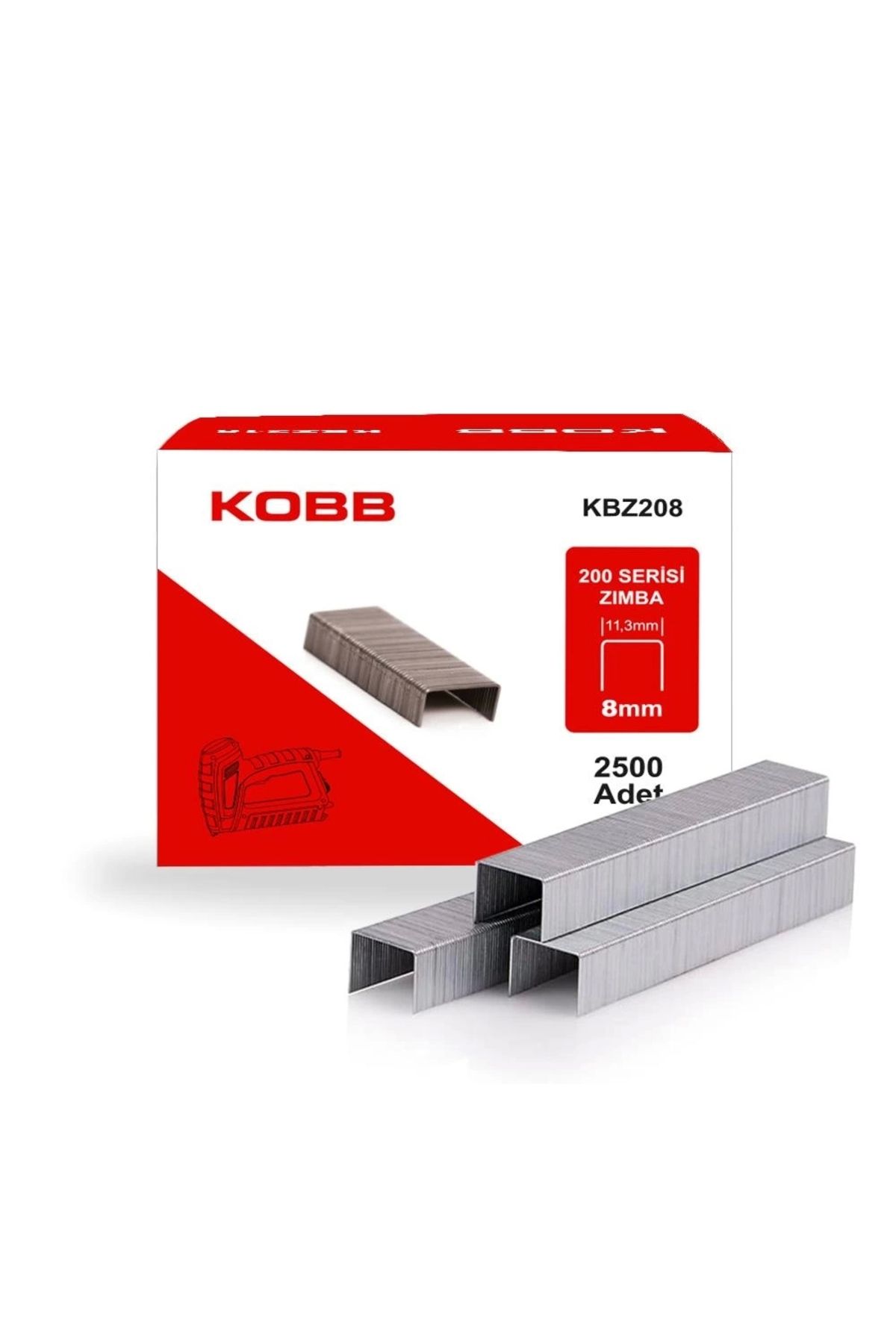 KOBB Kbz208 8mm 2500 Adet 200 Serisi Ağır Hizmet Tipi Zımba Teli