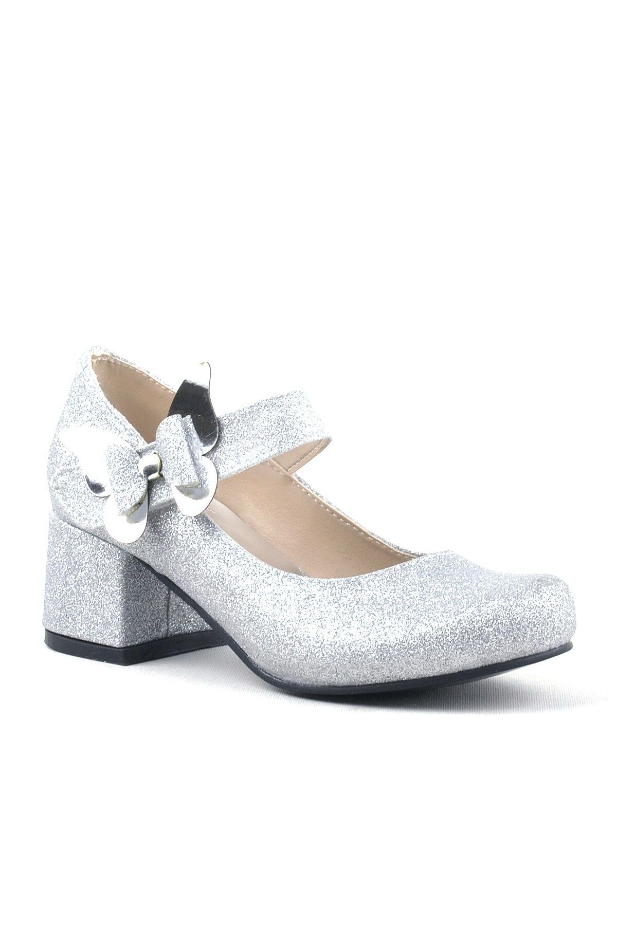 hapshoe Winx Gümüş Işıltılı Kelebekli Kız Çocuk Topuklu Ayakkabı