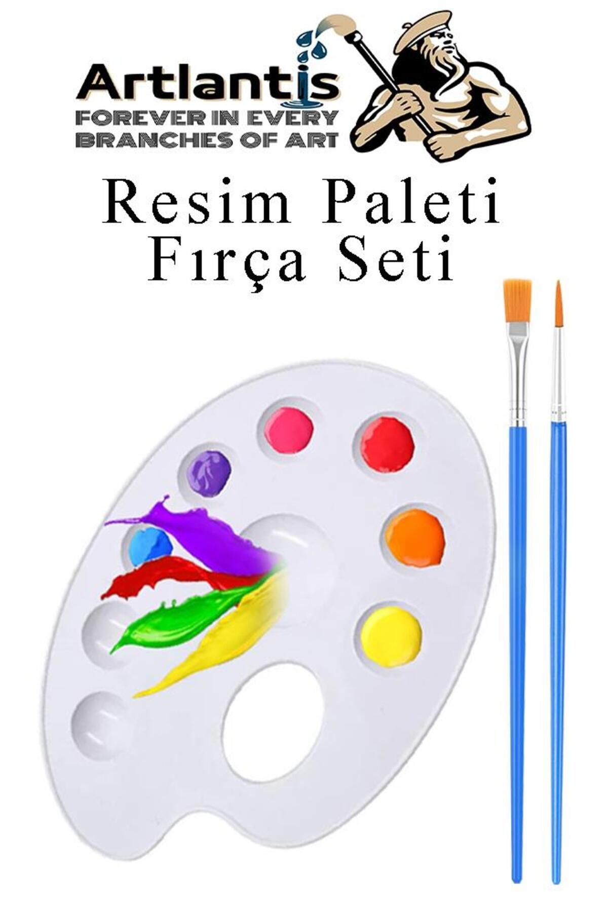 Artlantis Resim Paleti ve Resim Fırça Seti 1 Paket Ressam Paleti Boyama Fırçası Akrilik Boya Guaj Boya Suluboy