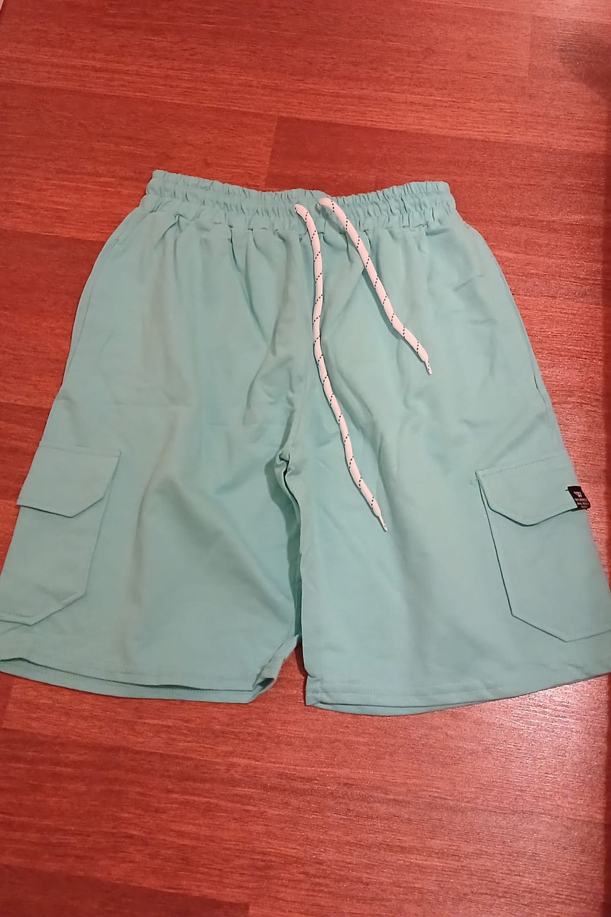 ESSFASIHON Unisex 2 İplik Compak Kumaş Kargo Cep Şort