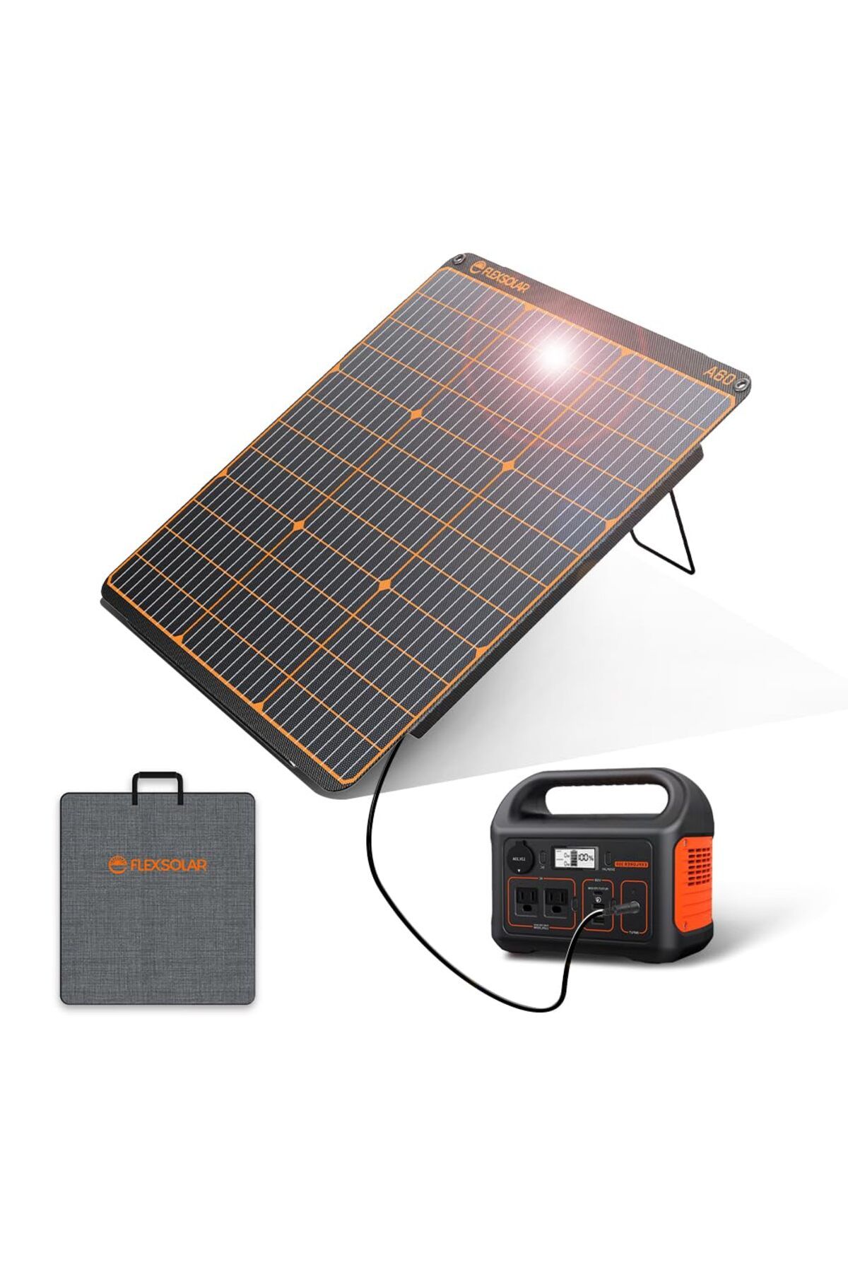 FlexSolar Solar Şarj Cihazı, USB-C 45 W QC 3.0 ve DC Çıkışlı 60 W Taşınabilir Güneş Paneli