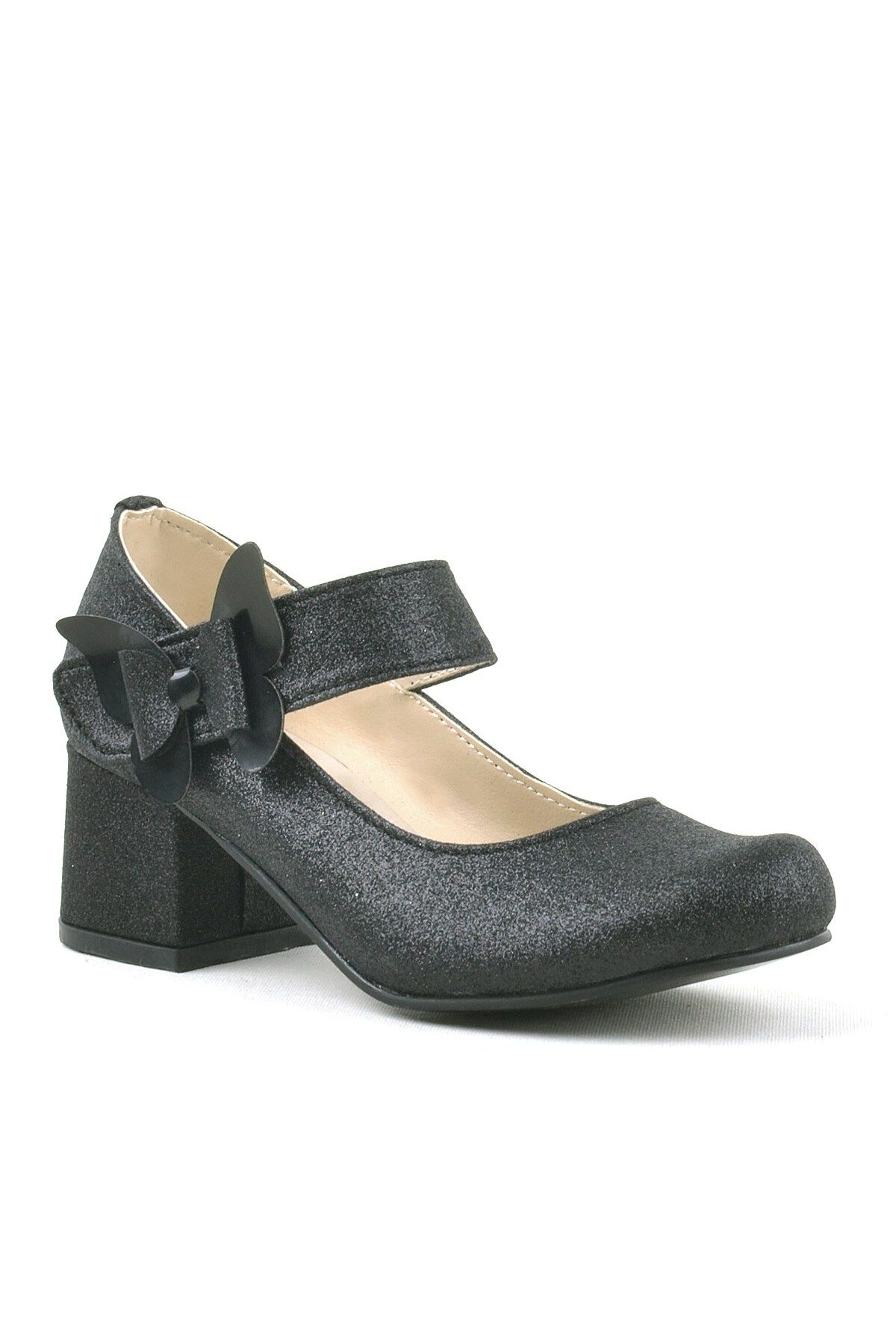 hapshoe Winx Siyah Işıltılı Kelebekli Kız Çocuk Topuklu Ayakkabı